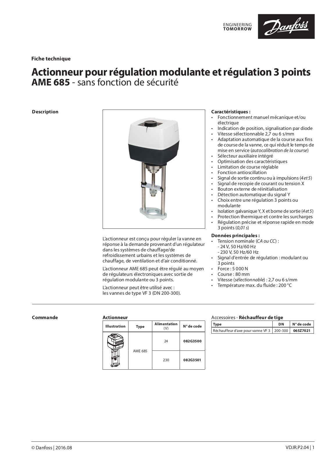 Danfoss AME 685 Data sheet