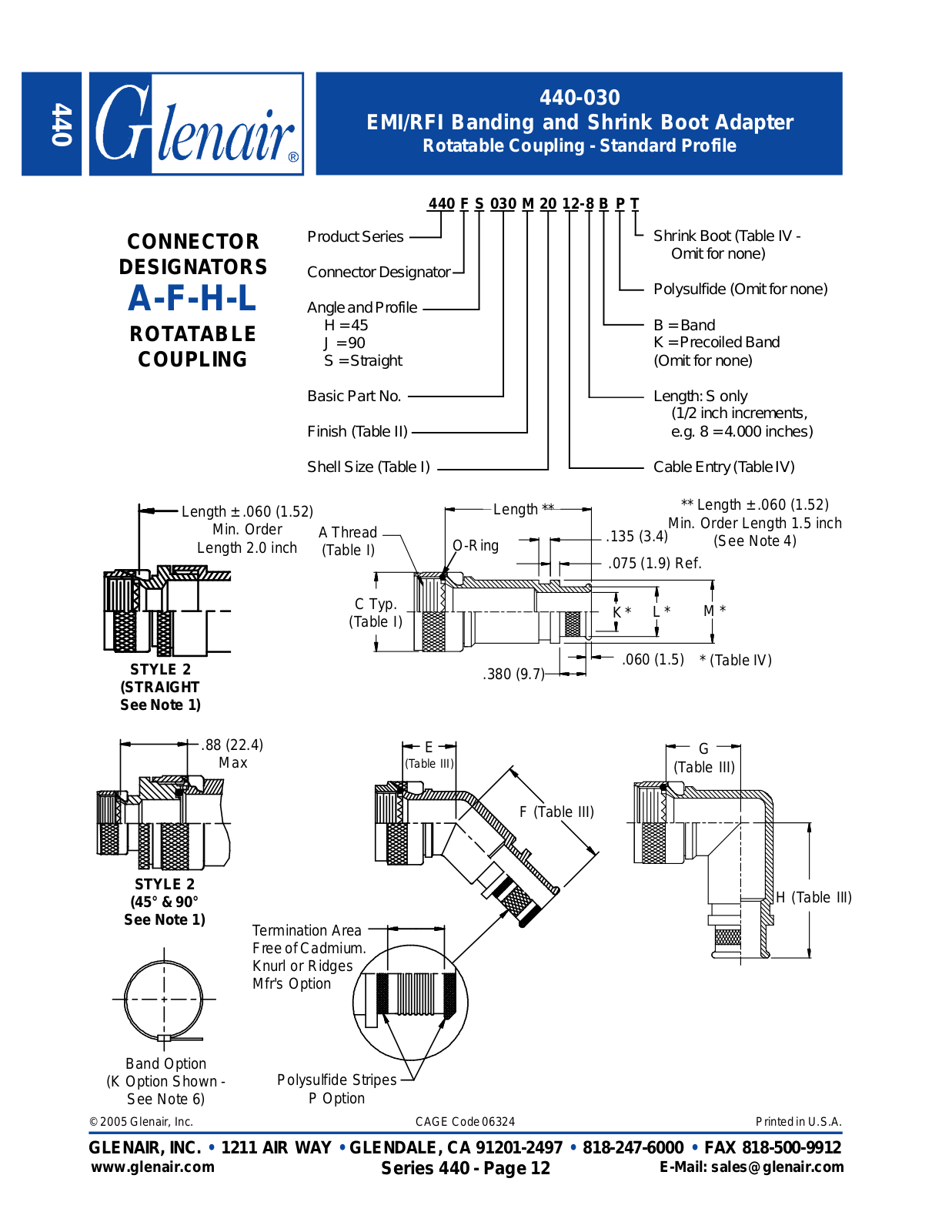 Glenair 440-030 Service Manual