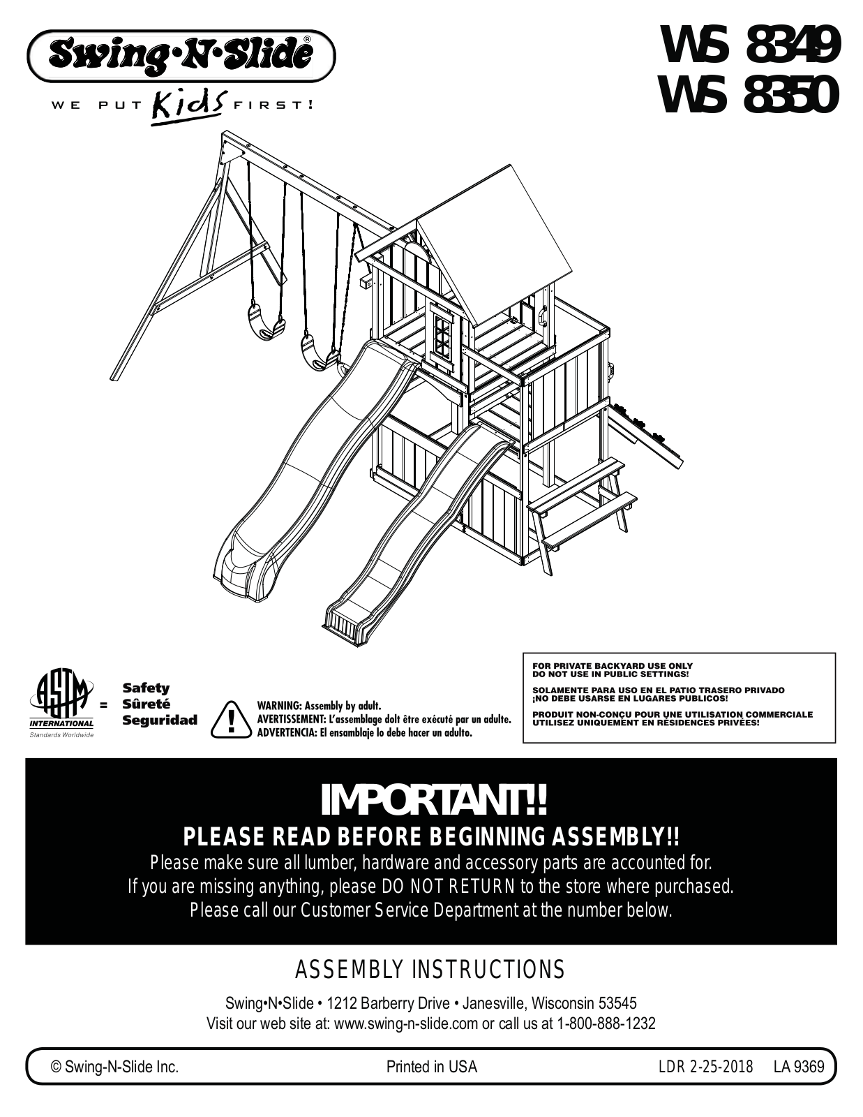 Swing-n-Slide SNS1339 Installation & Assembly - ManualMachine.com