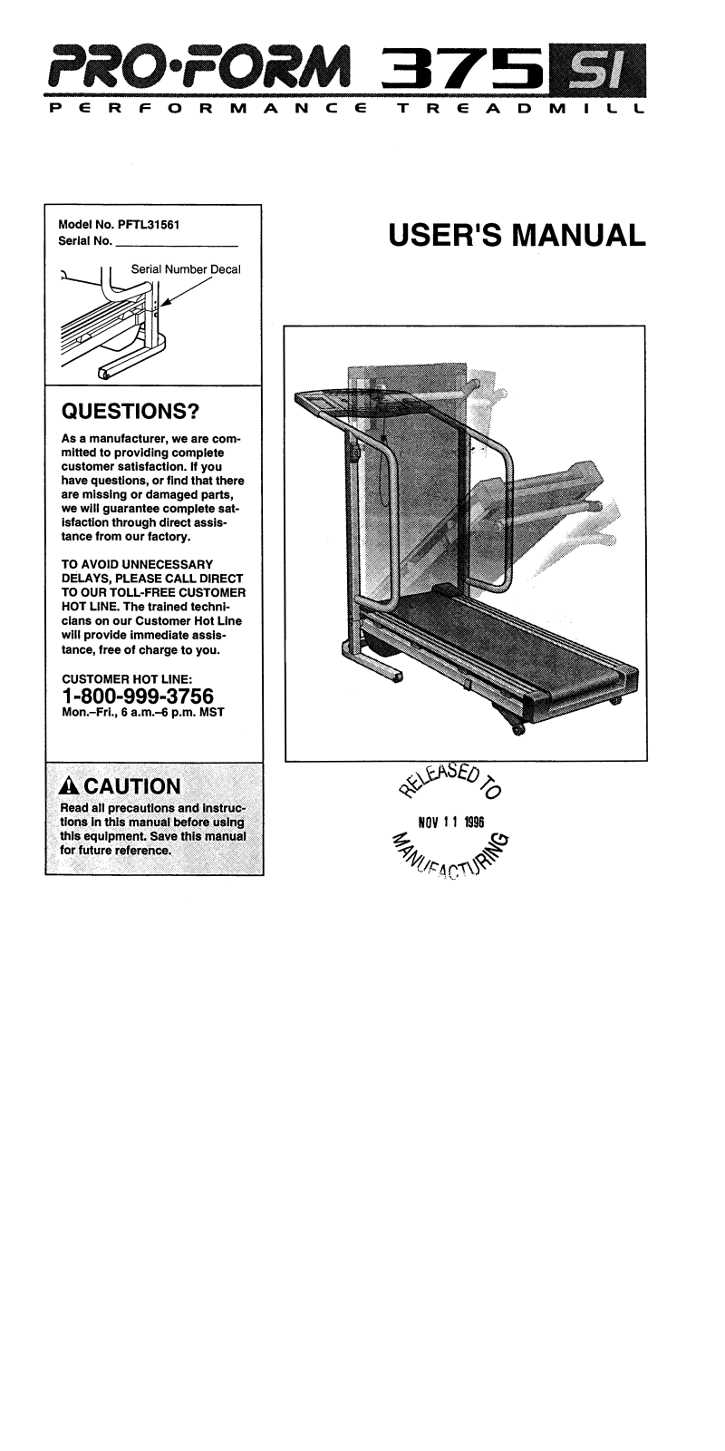 ProForm PFTL31561 User Manual