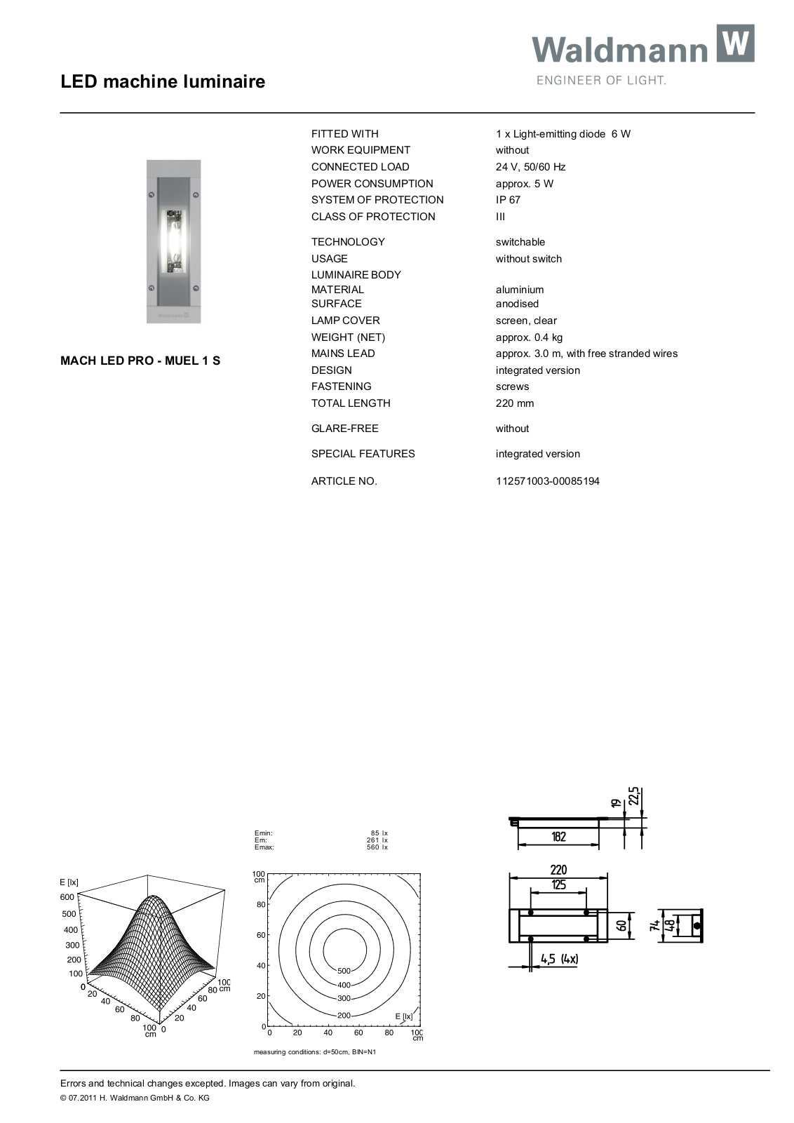 Waldmann 112571003-00085194 Information guide