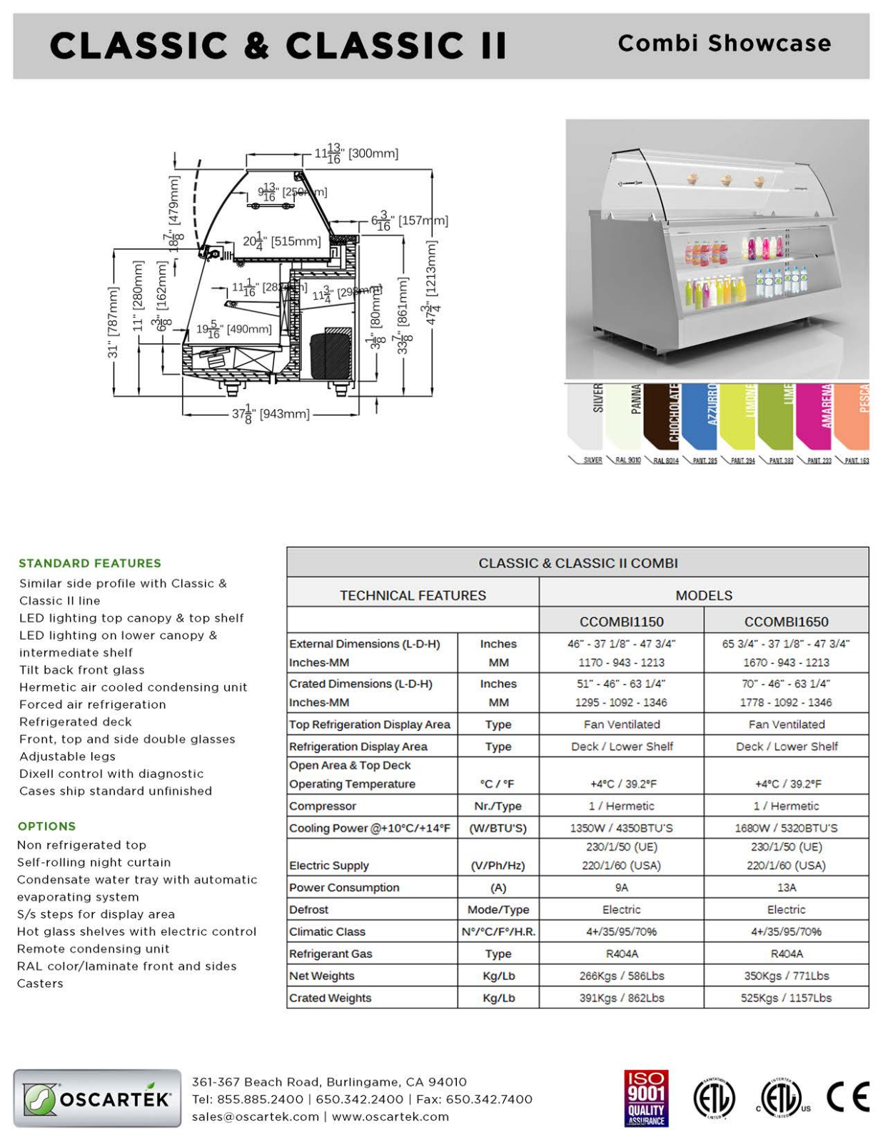 Oscartek CLASSIC CCOMBI1150 User Manual