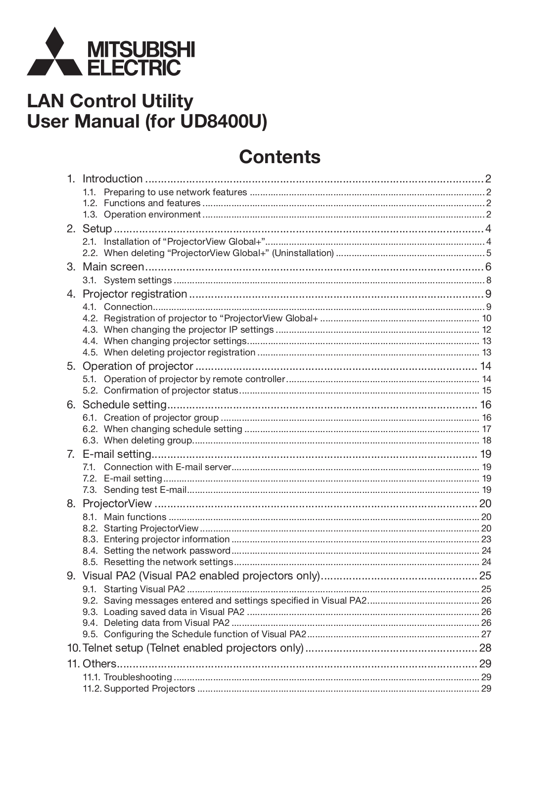 Mitsubishi UD8400U BROCHURE