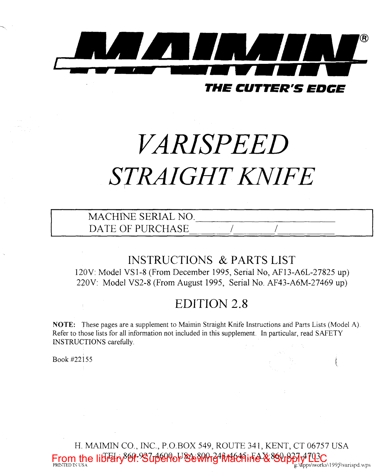 Maimin VS1-8, VS2-8 User Manual - ManualMachine.com