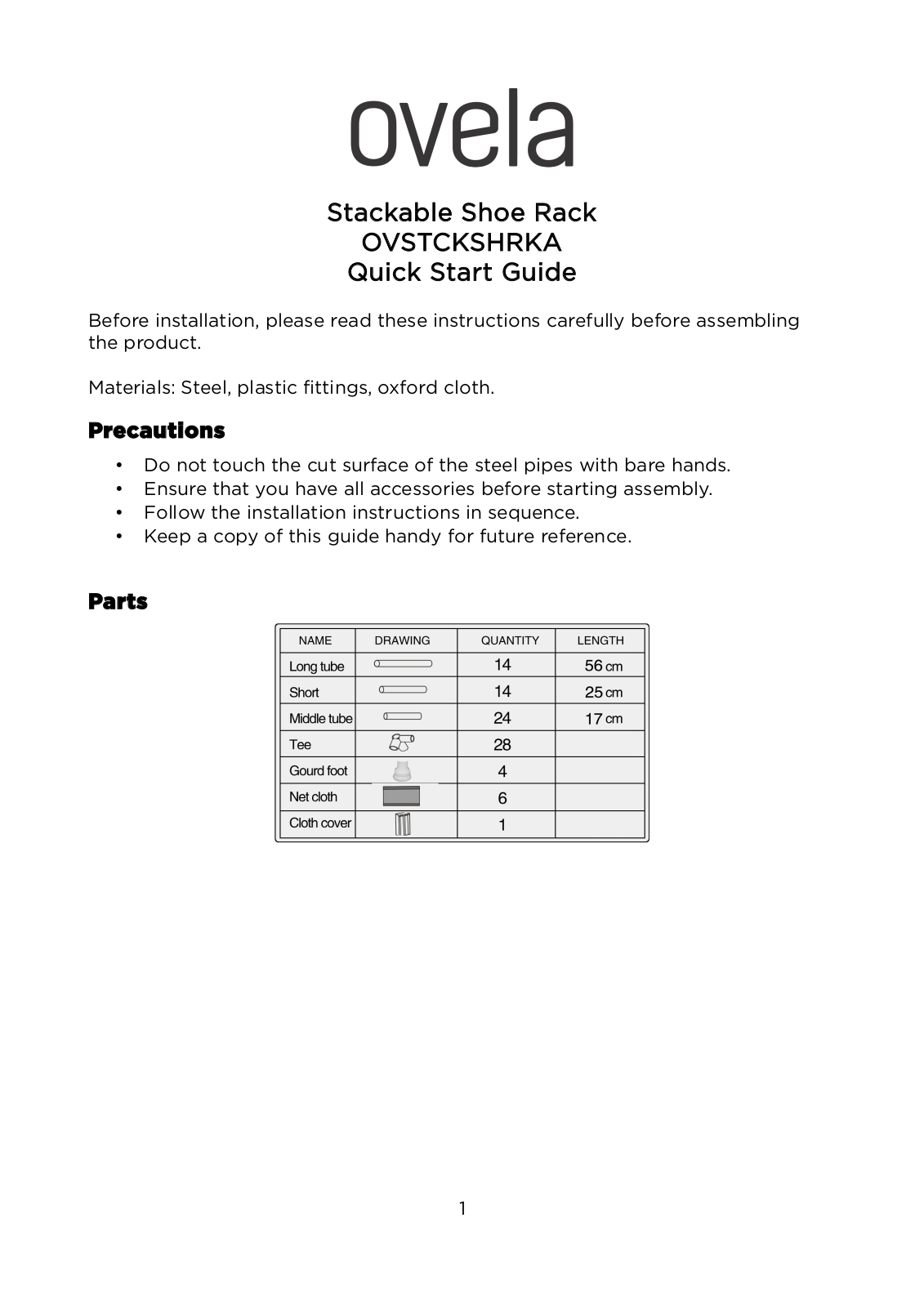 Ovela OVSTCKSHRKA User guide - ManualMachine.com