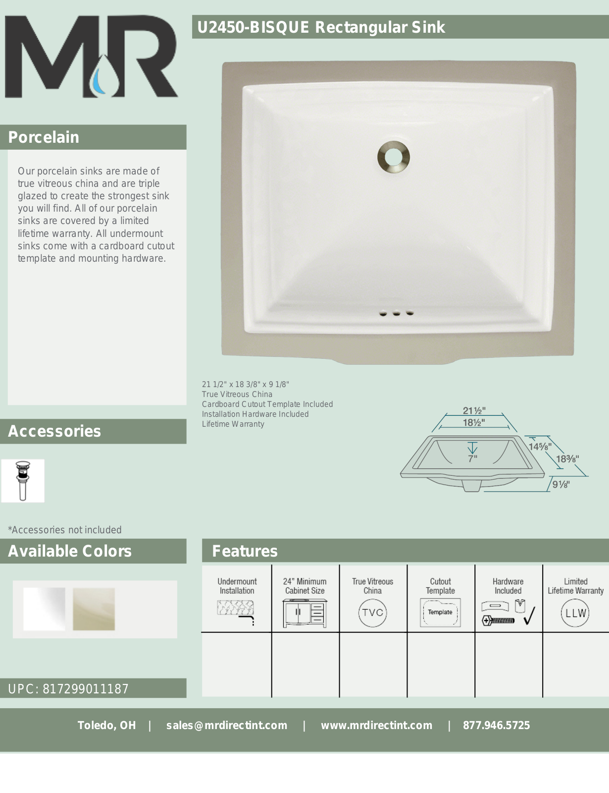 MR Direct MRDR1884 Specifications - ManualMachine.com