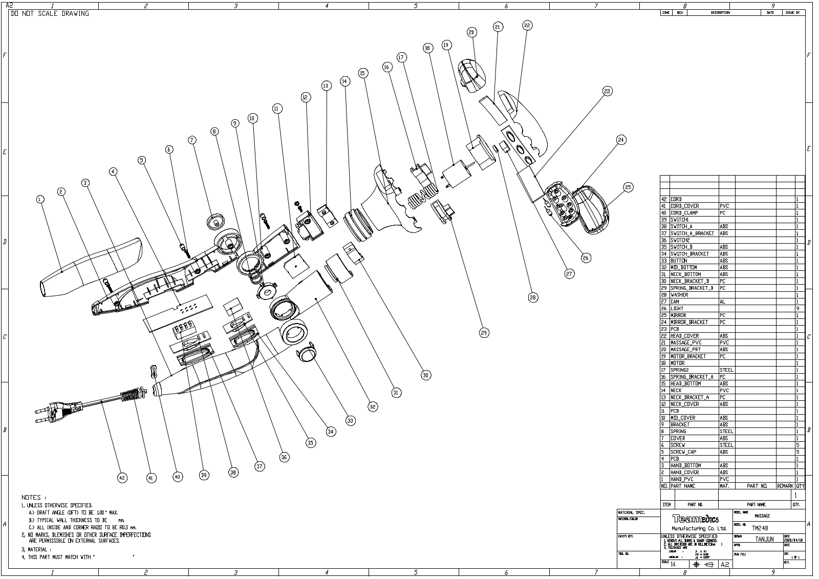 Vitek TM248 Assembly Drawing