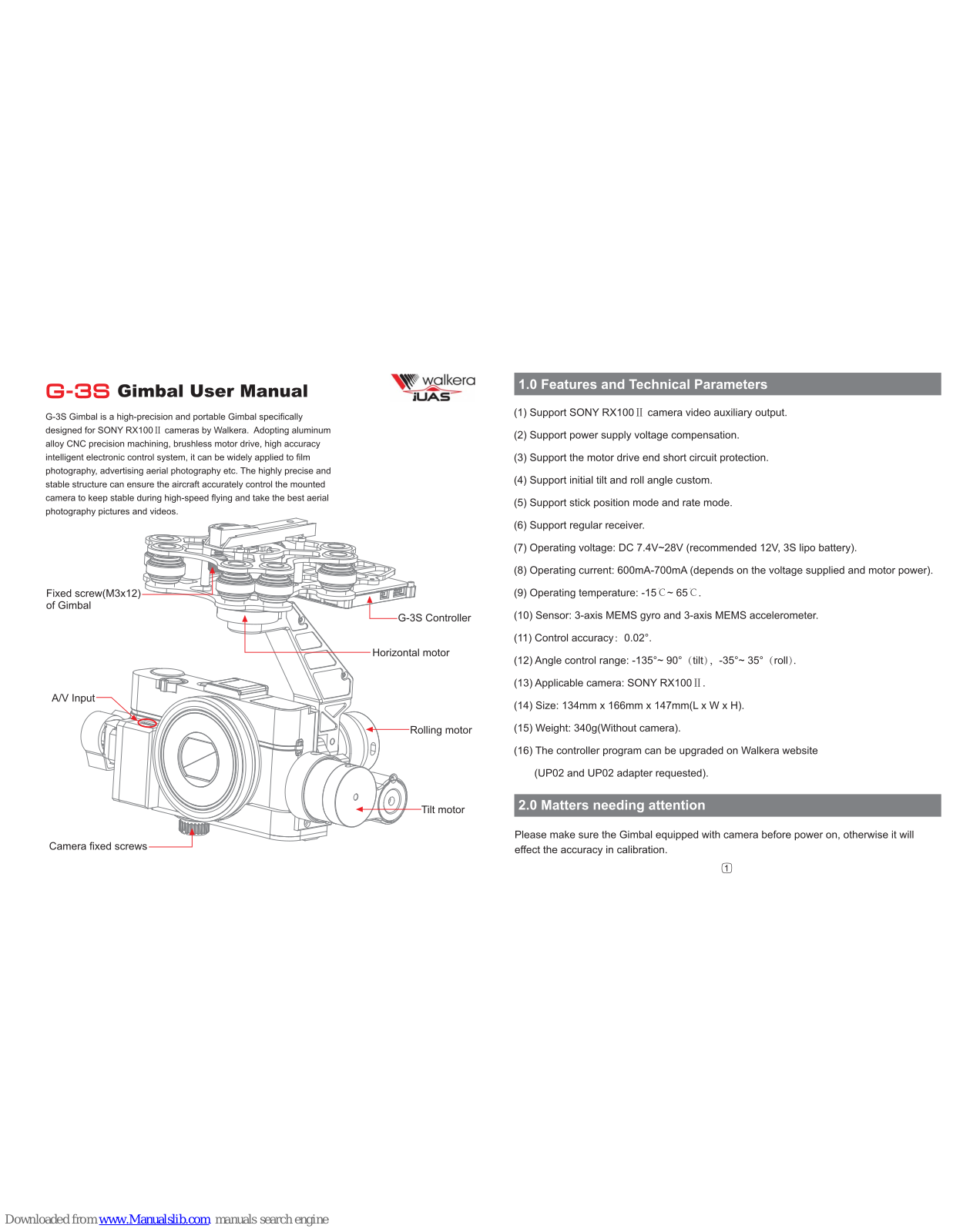 Walkera G-3S User Manual