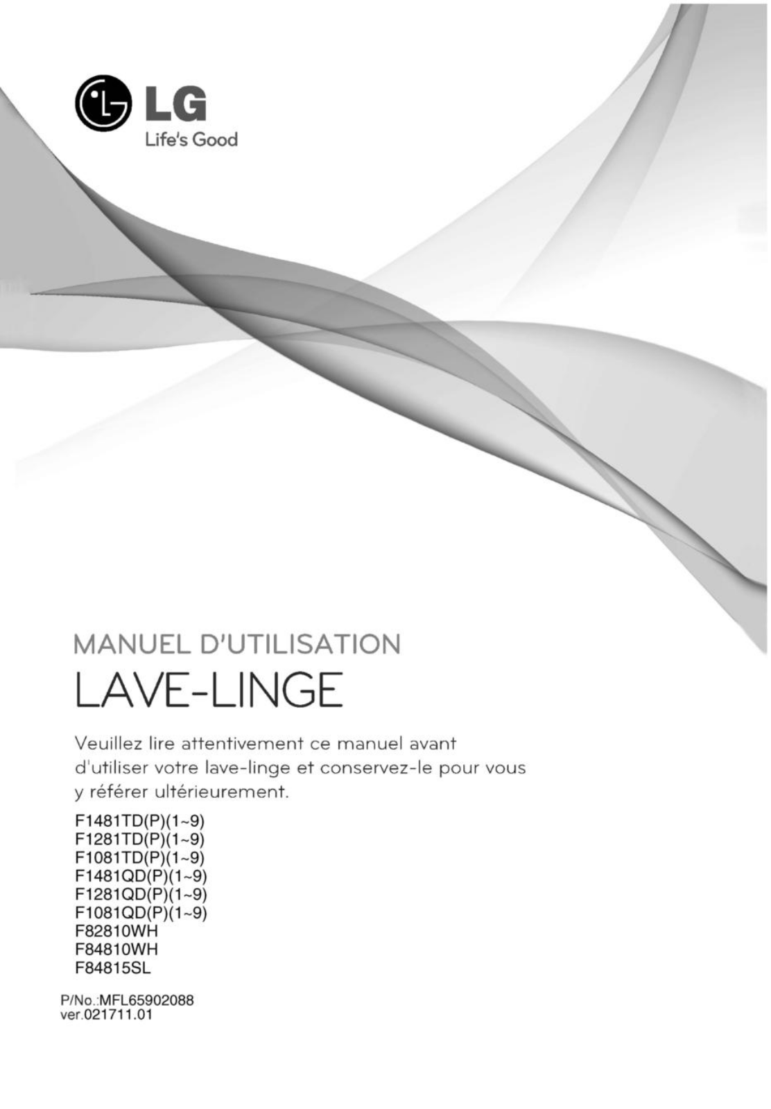LG F82810WH, F84815SL User Manual