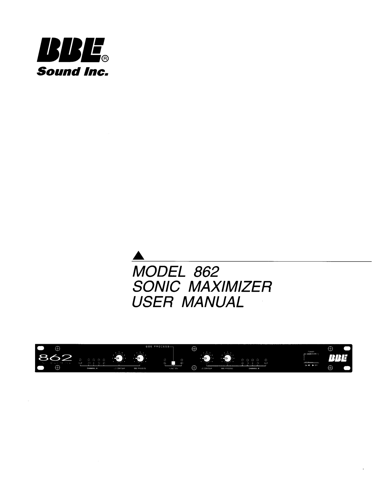 BBE 862 User Manual