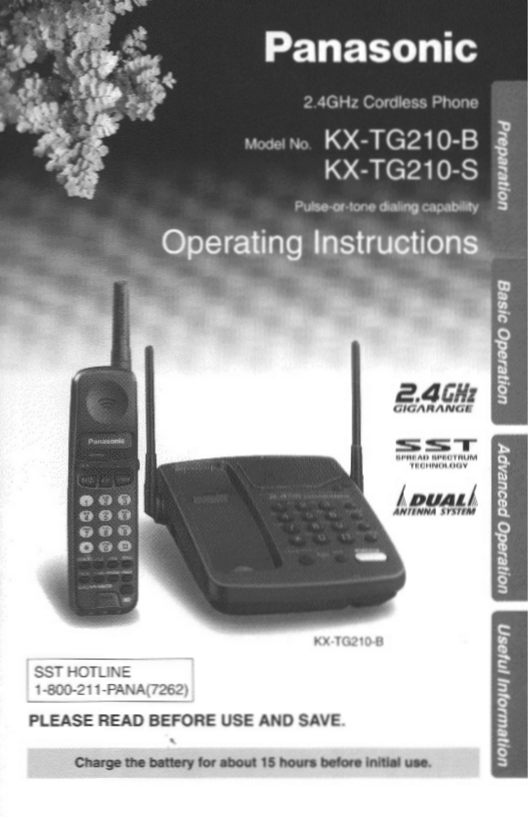 Panasonic KX-TG210-S User Manual