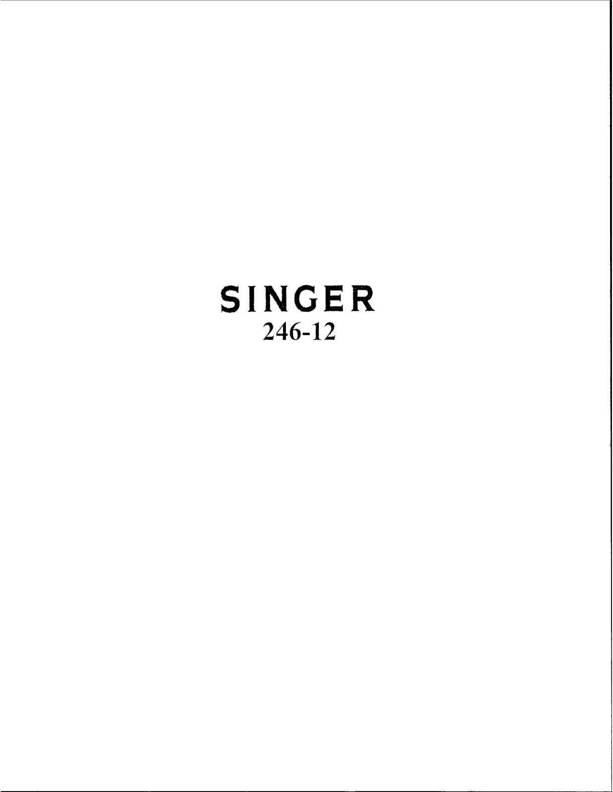 Singer 246-12 User Manual