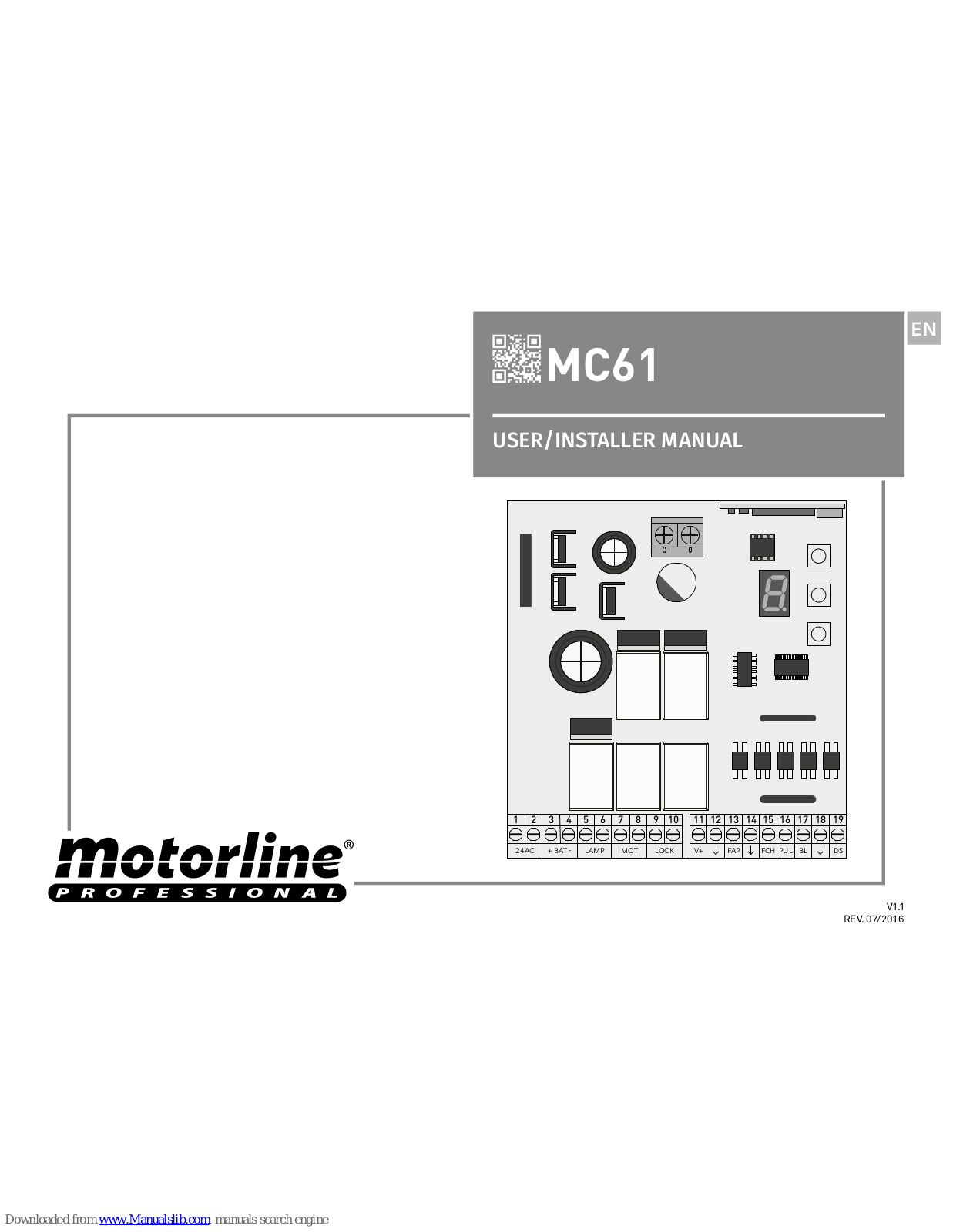 Motorline MC61 User& Installer's Manual