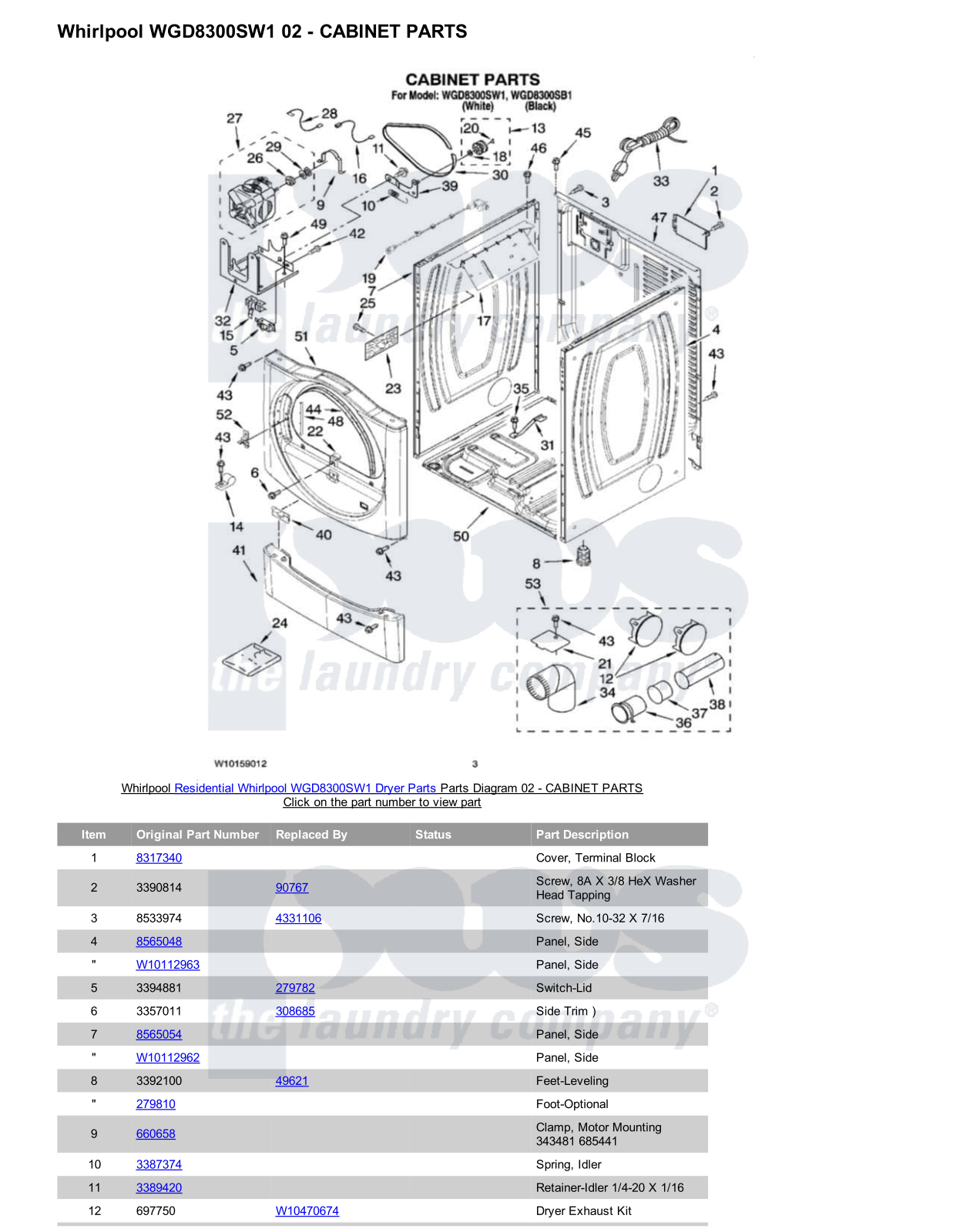 Whirlpool WGD8300SW1 Parts Diagram