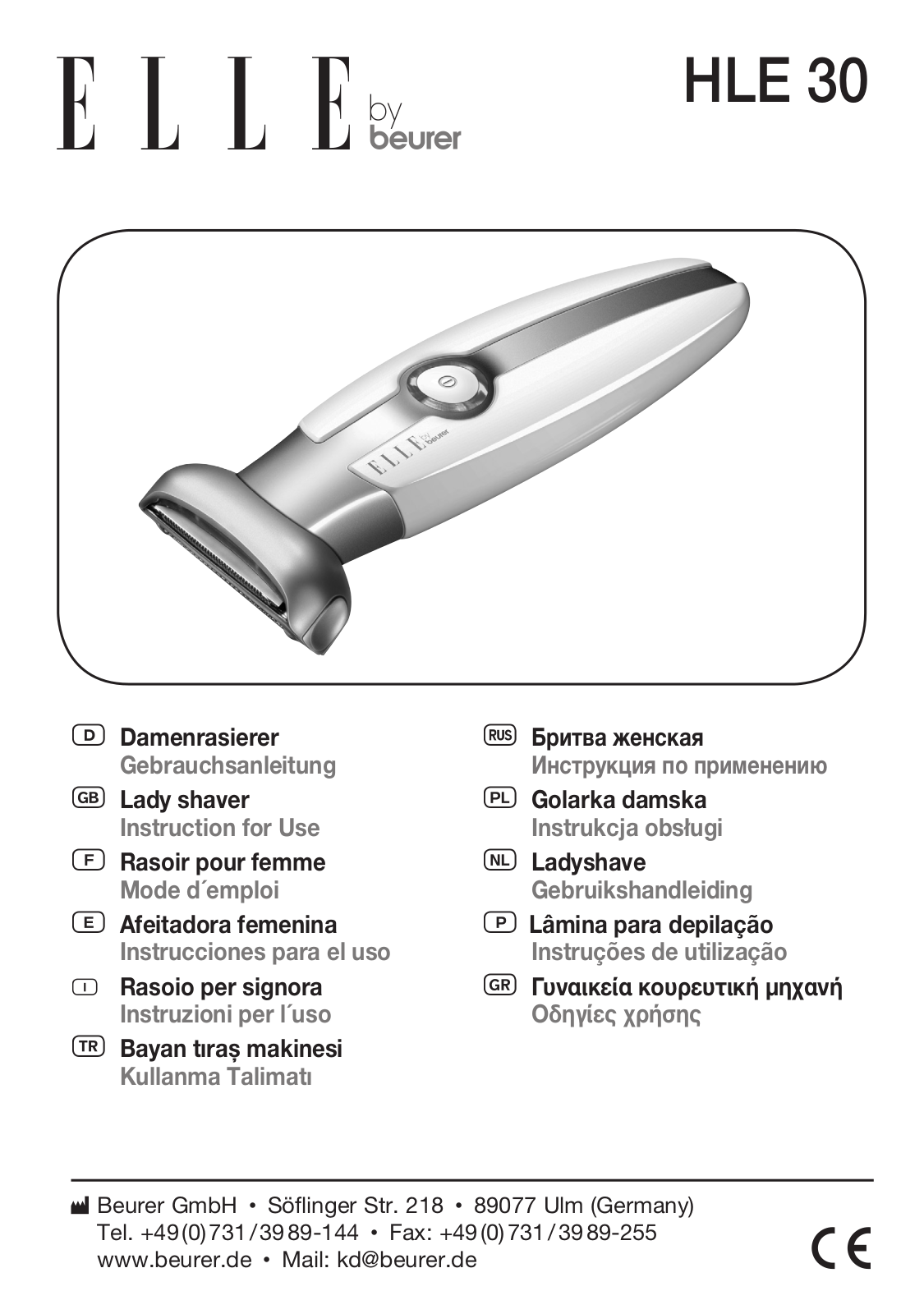 BEURER ELLE HLE 30, ELLE HLE 40 User Manual