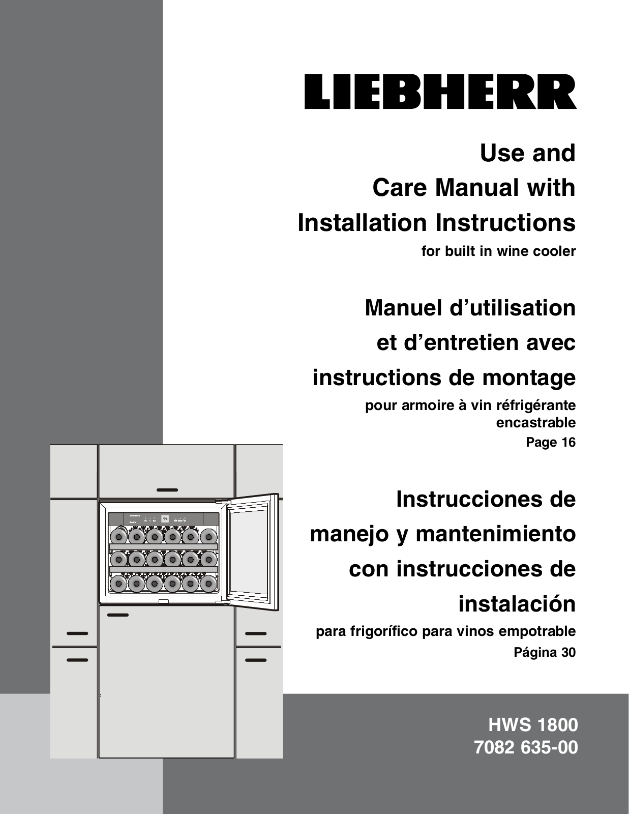 Liebherr HWS1800 User Manual