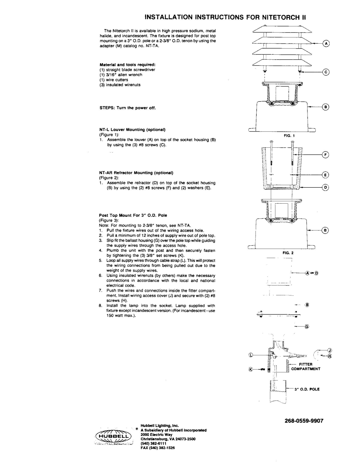 Hubbell Lighting NITETORCH II User Manual