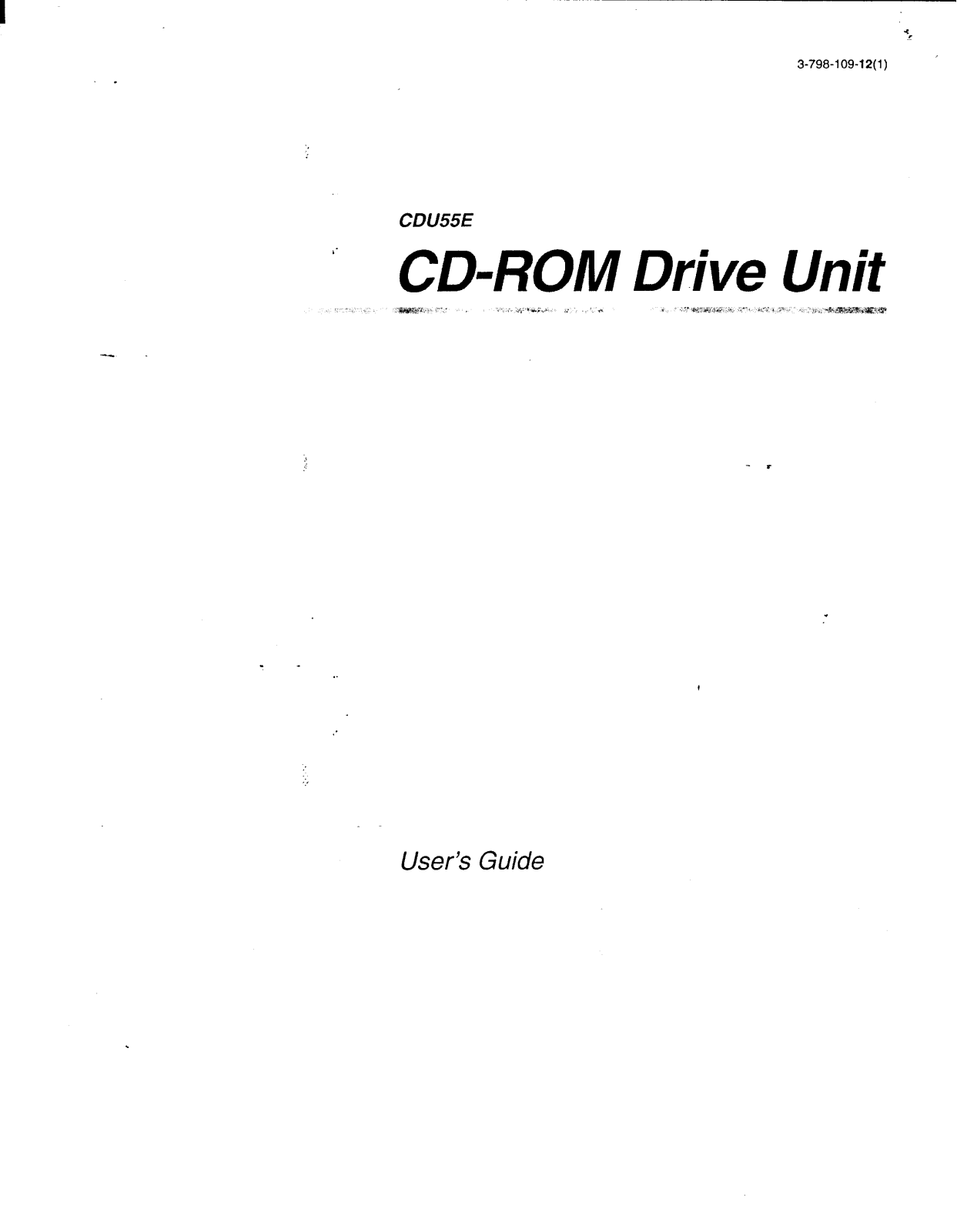 Sony CD-U55E User Manual