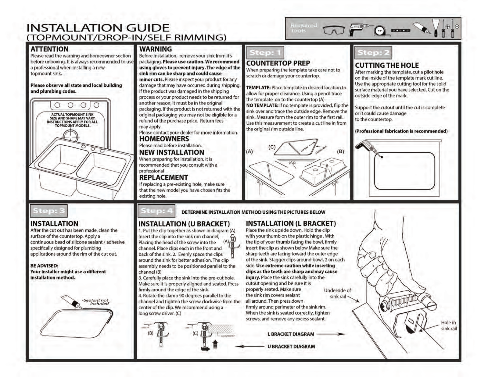 Nantucket PR3420PSW, PR3322DMW, PR3322DMBL, PR3020DMW, PR3322DMBR Installation Manual