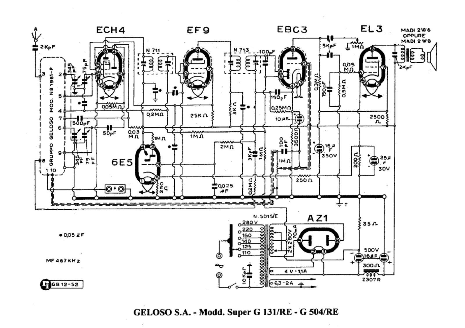 Geloso g131re, g504re schematic