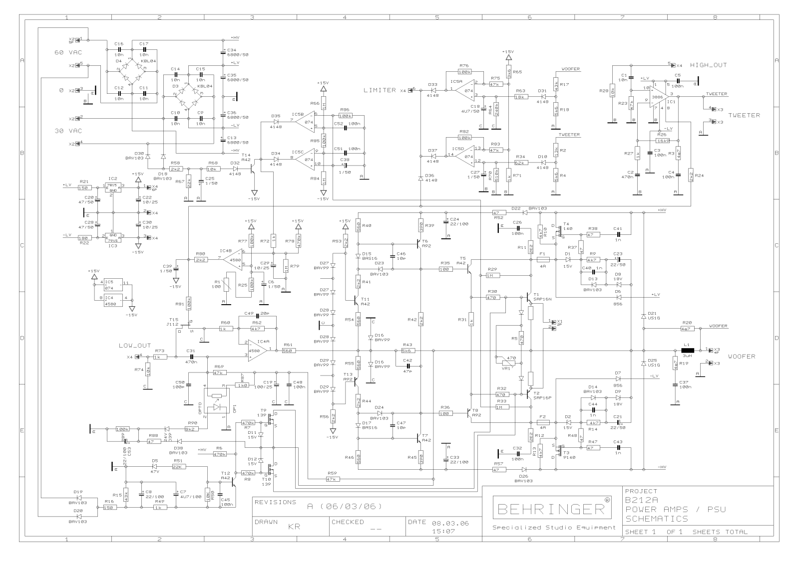 Behringer B-215-A Schematic