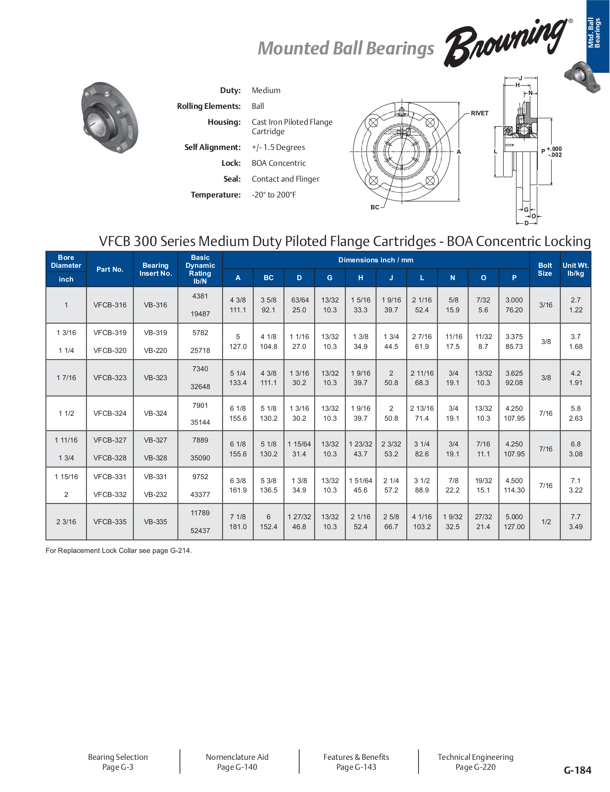 Browning VFCB 300 Series Catalog Page