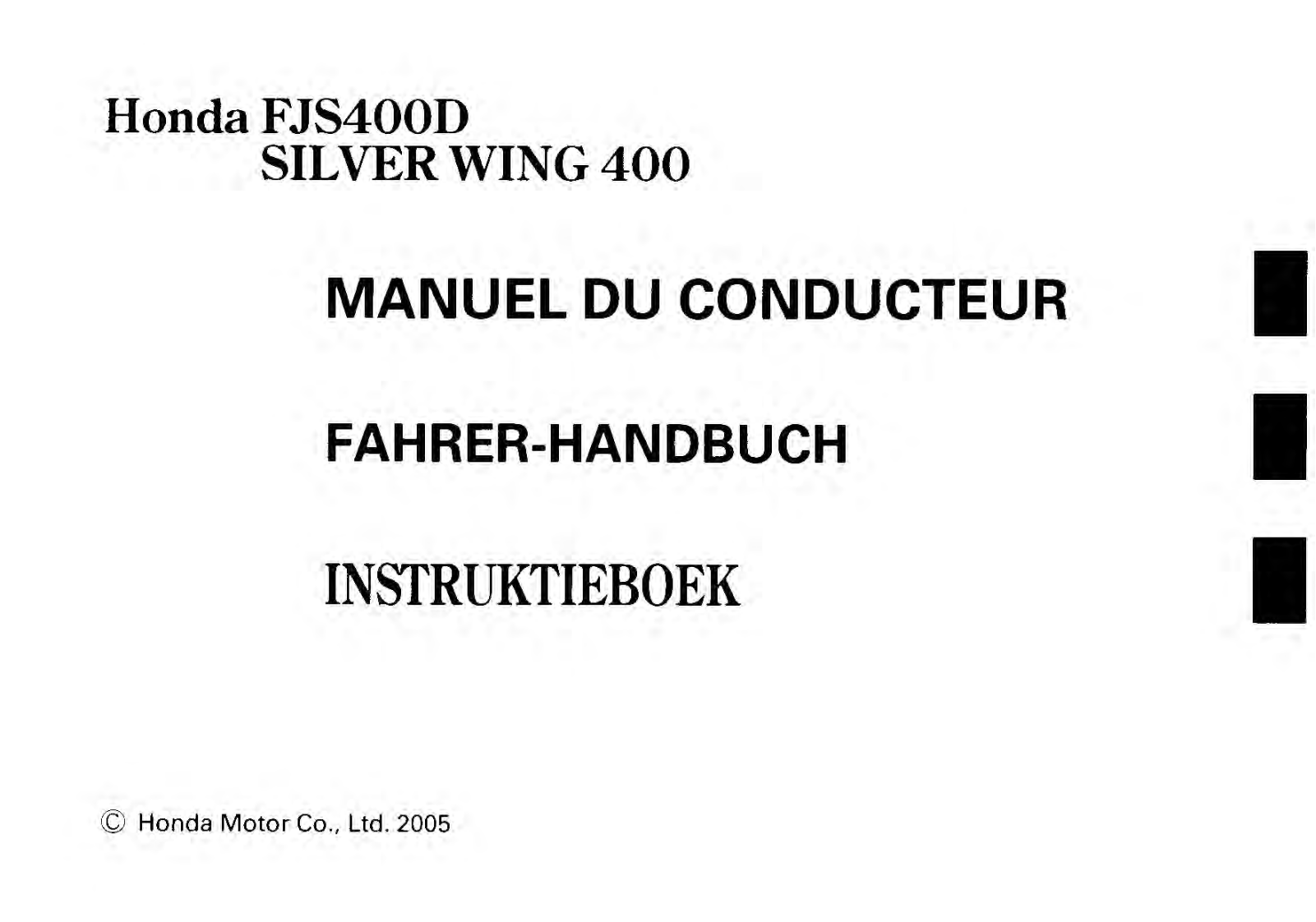 HONDA FJS400D User Manual