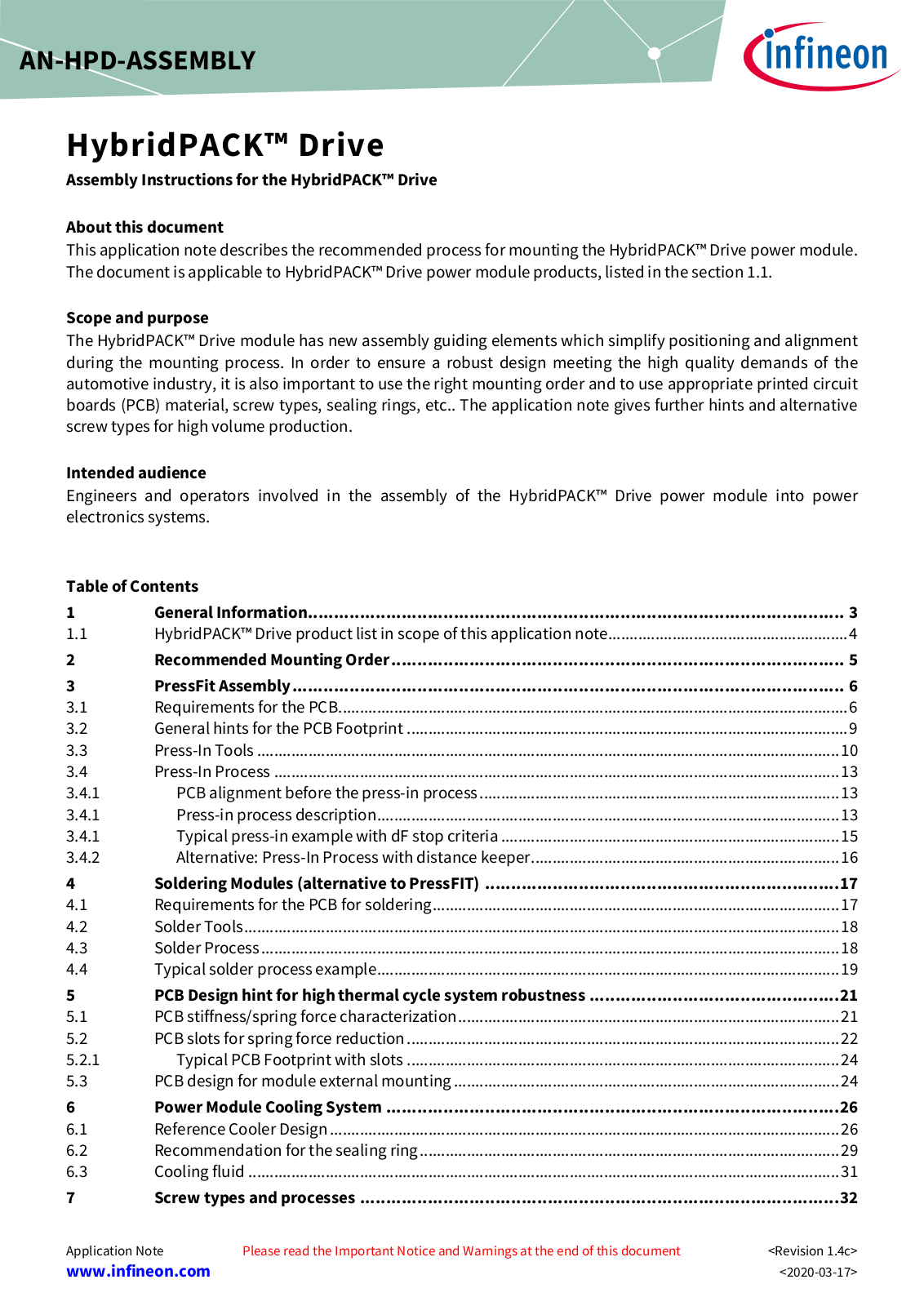 Infineon HybridPACK Drive Assembly Instructions