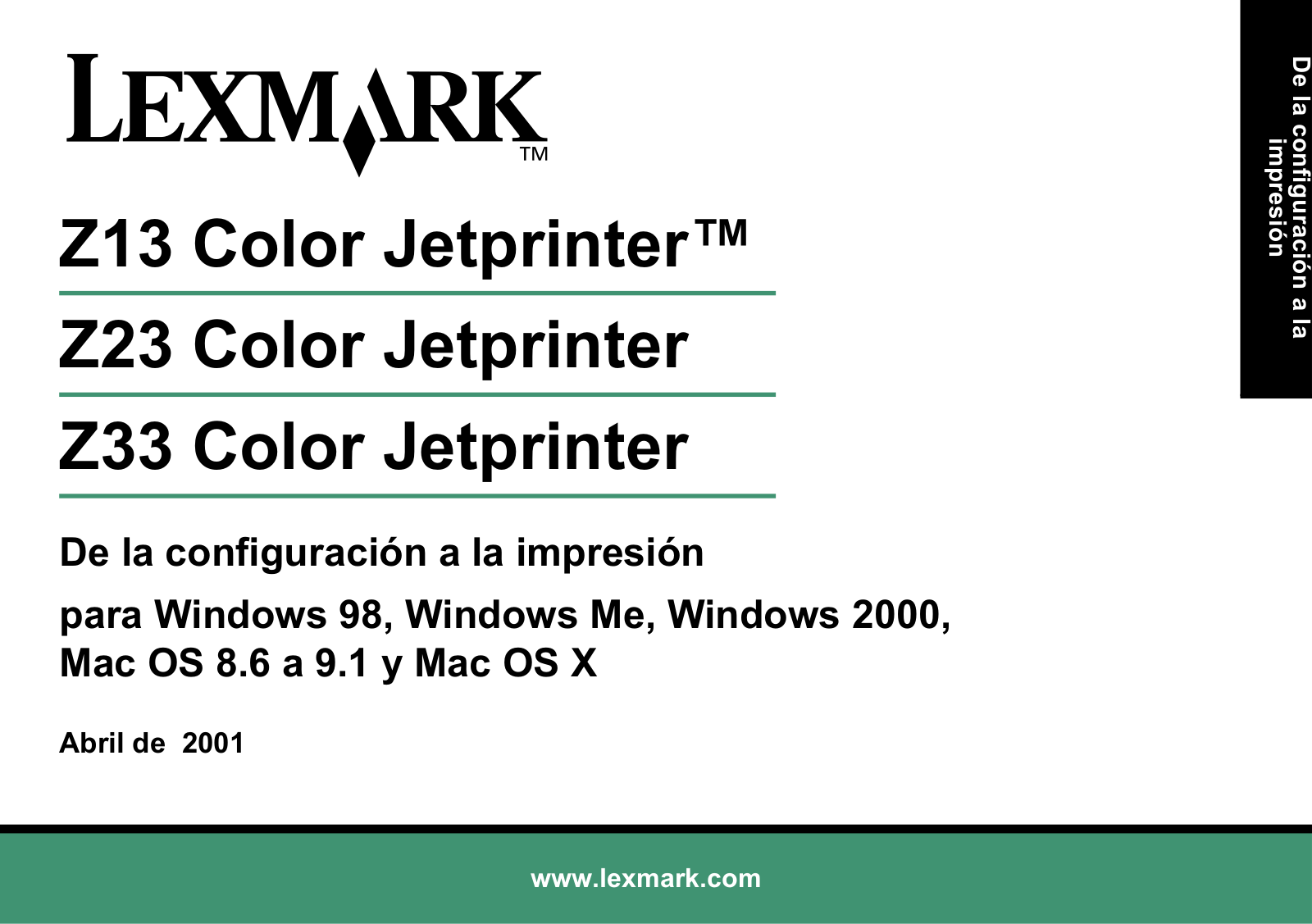 Lexmark Z23, Z33, Z13 Installation Manual