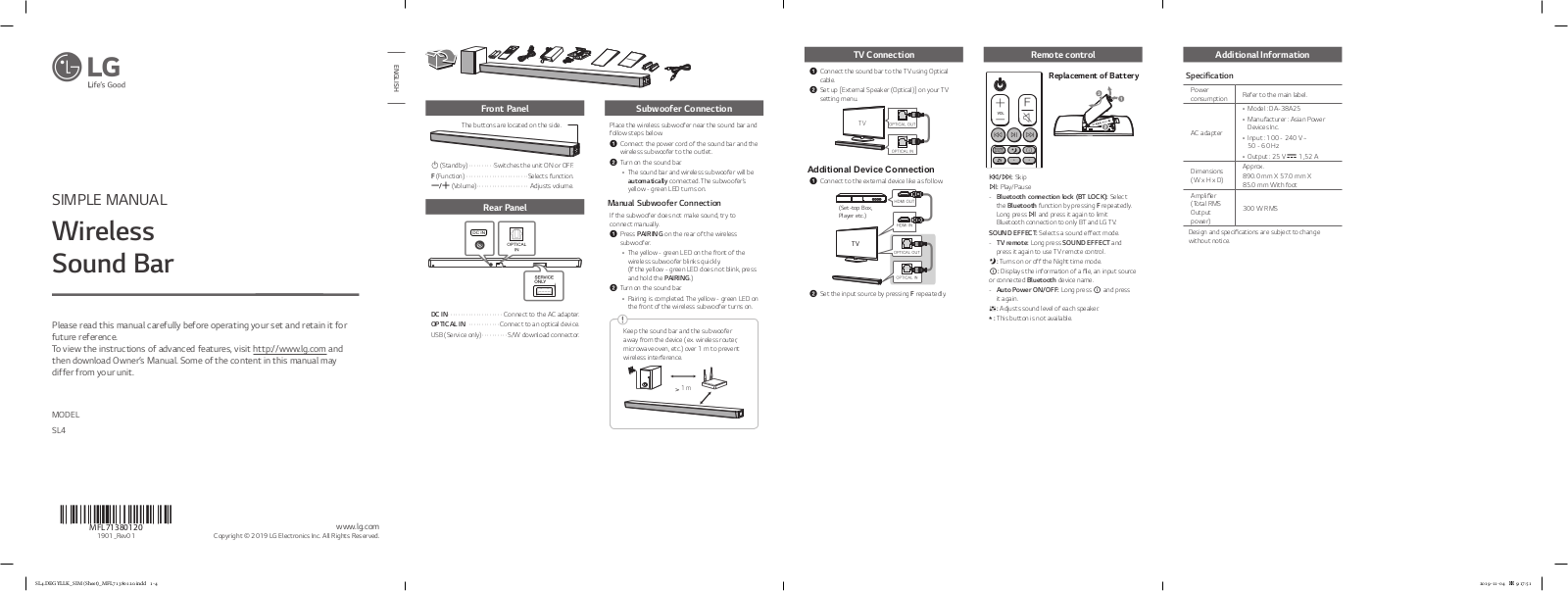 LG SL4 user's Guide