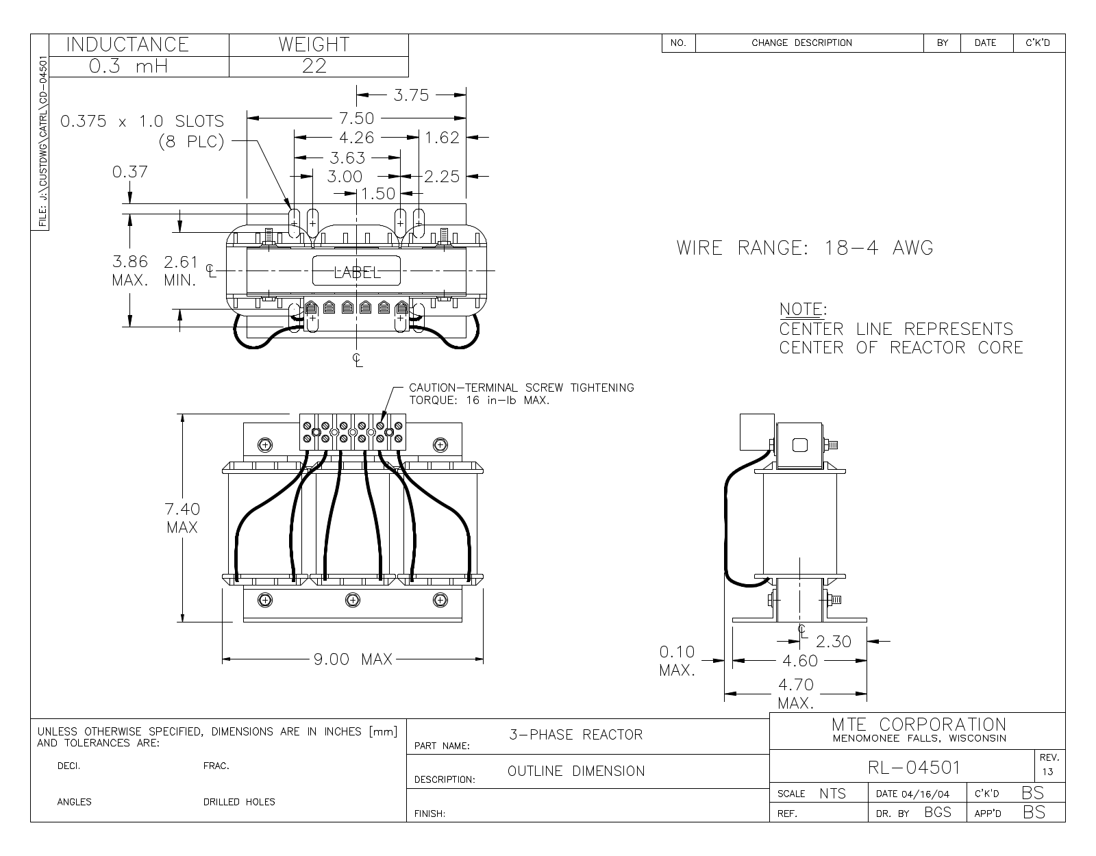 MTE RL-04501 CAD Drawings