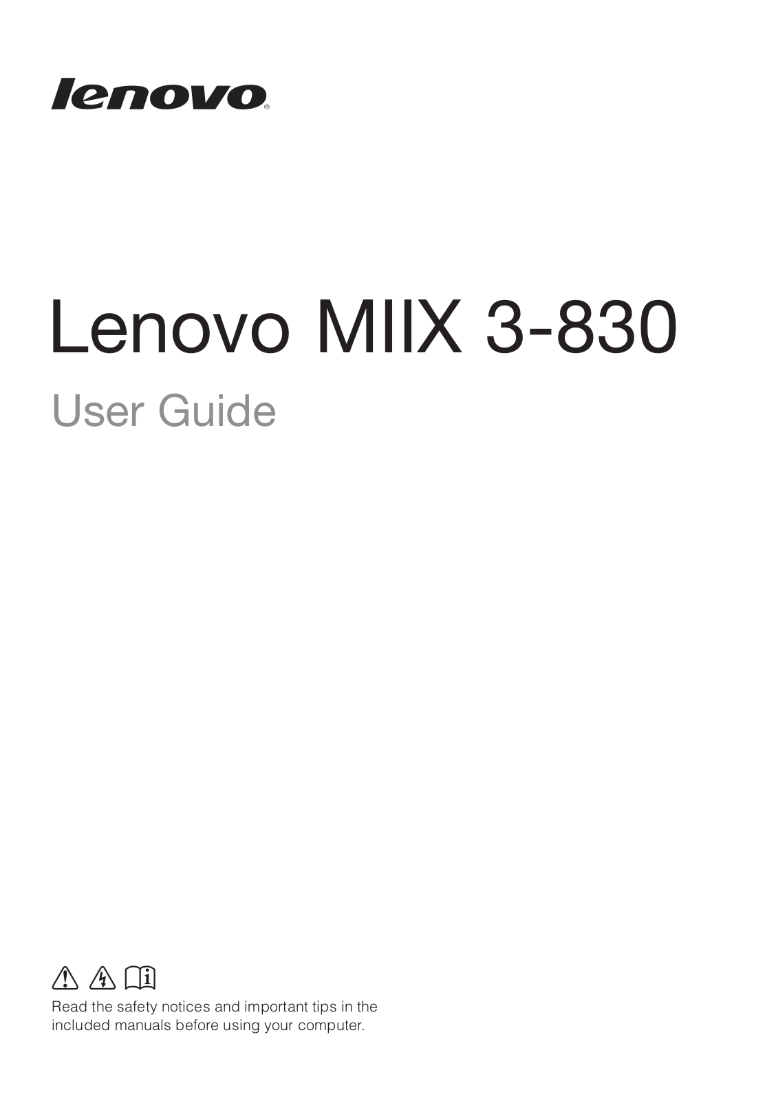 Lenovo Miix 3 830 User Guide