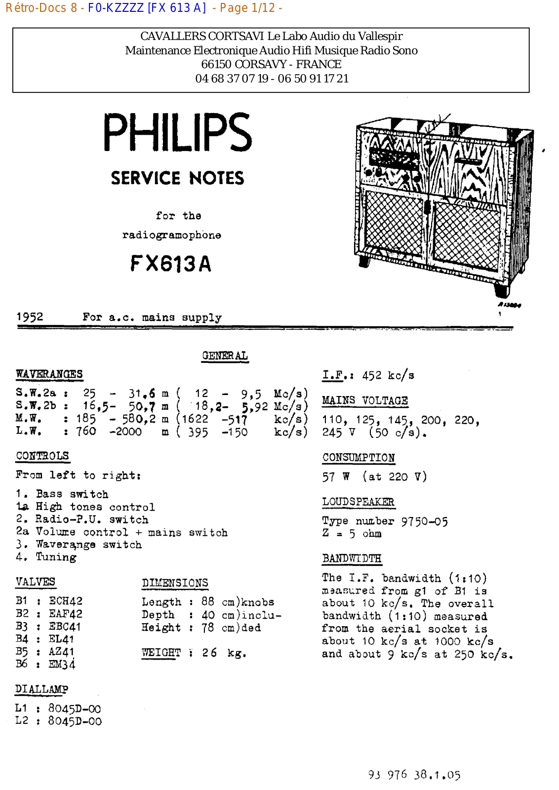 Philips fx 613 a Datasheet - ManualMachine.com