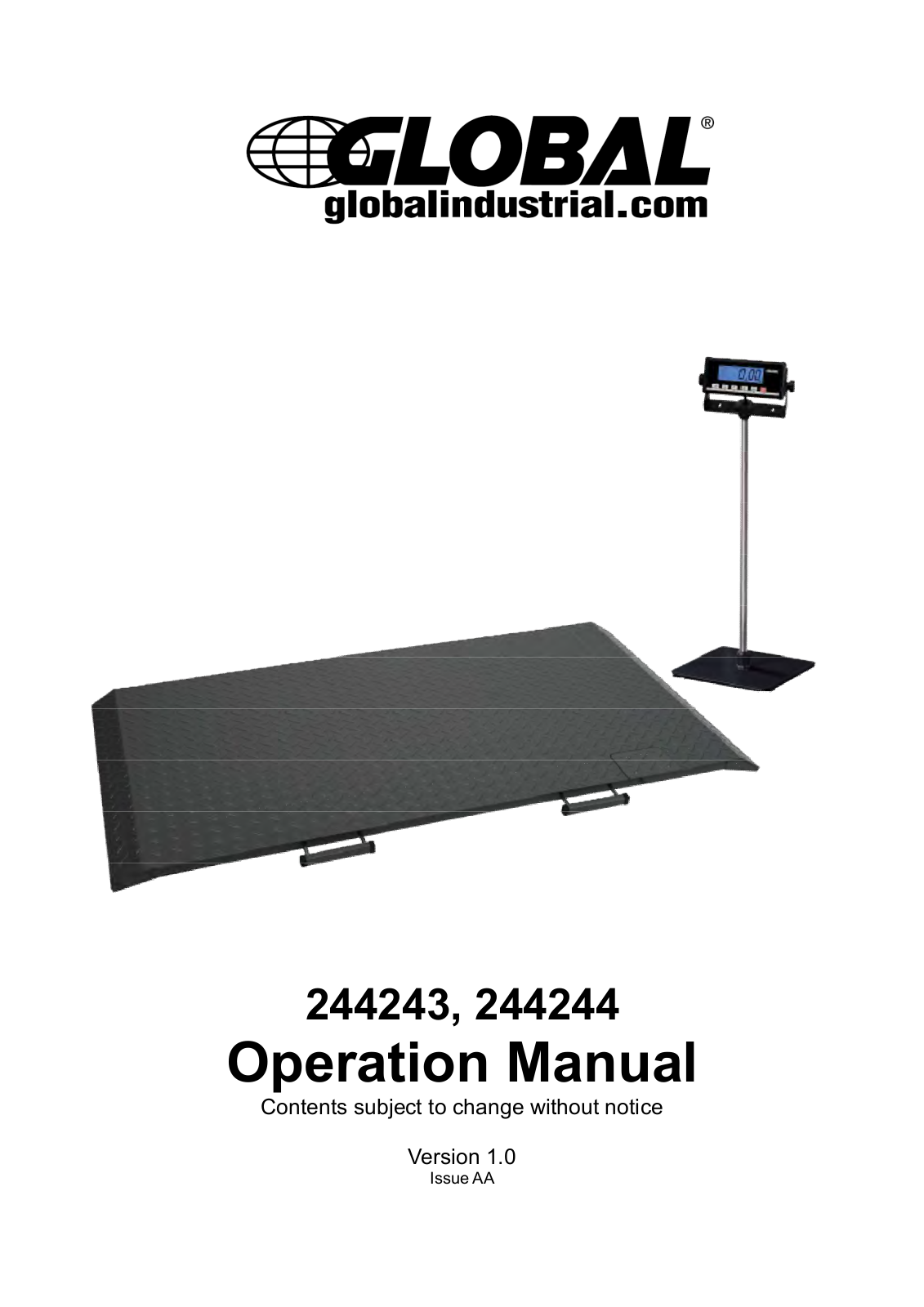 Global Industrial 244244, 244243 User Manual