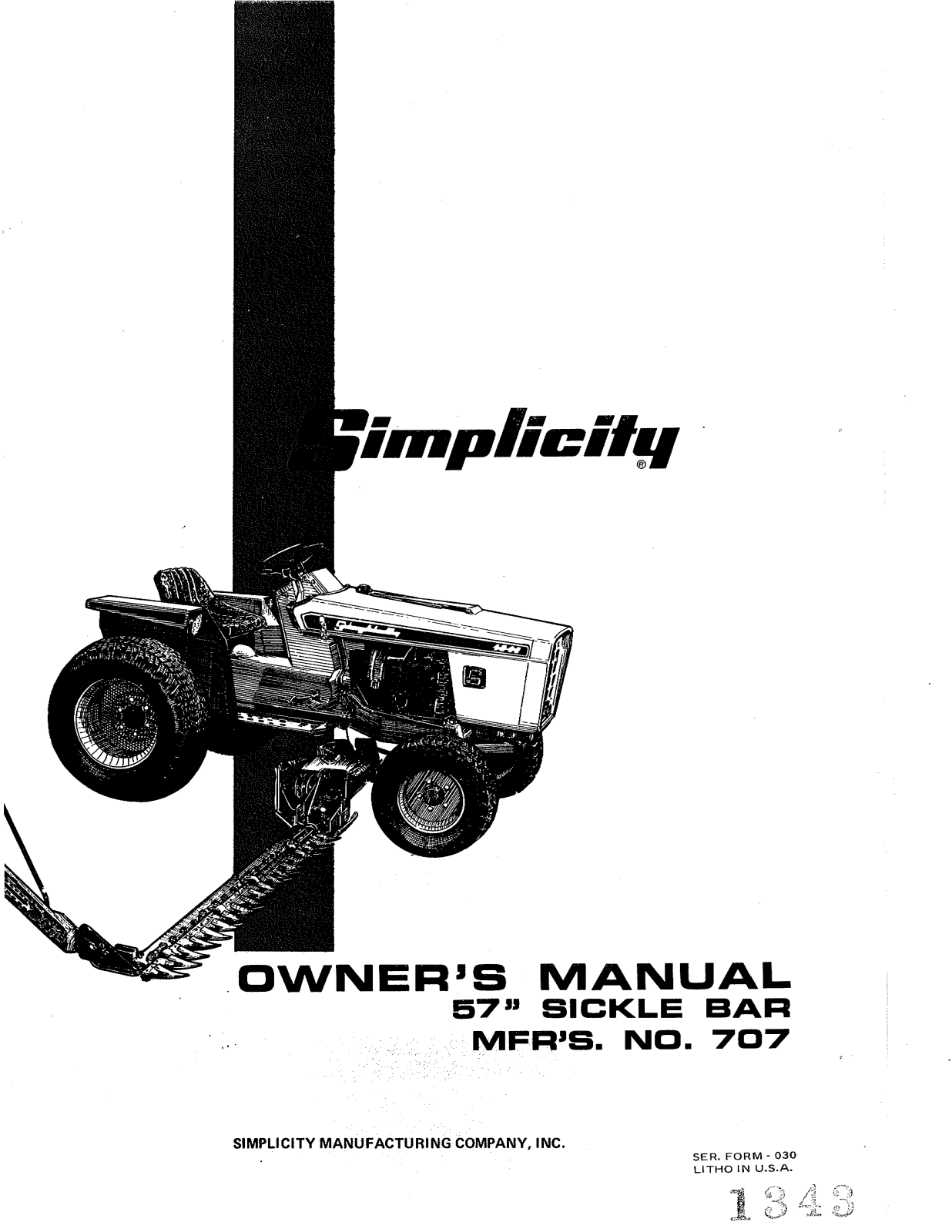 Simplicity 707 User Manual