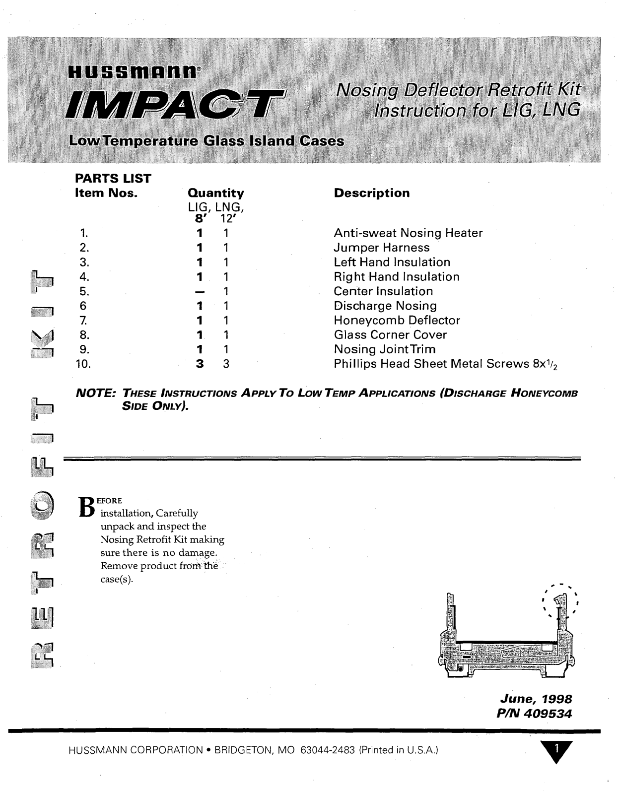 Hussmann LIG, LNG Install Manual - ManualMachine.com