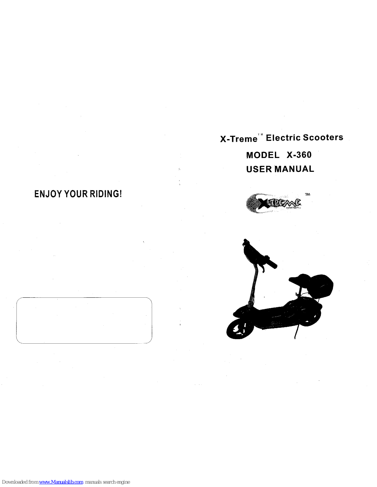 X-TREME scooter X-360 User Manual