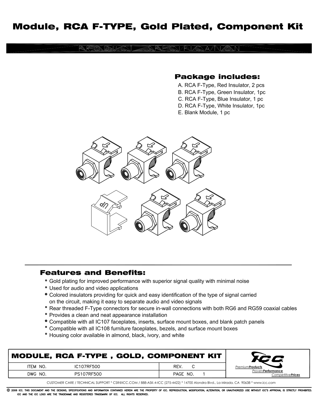 ICC IC107RF5AL Specsheet