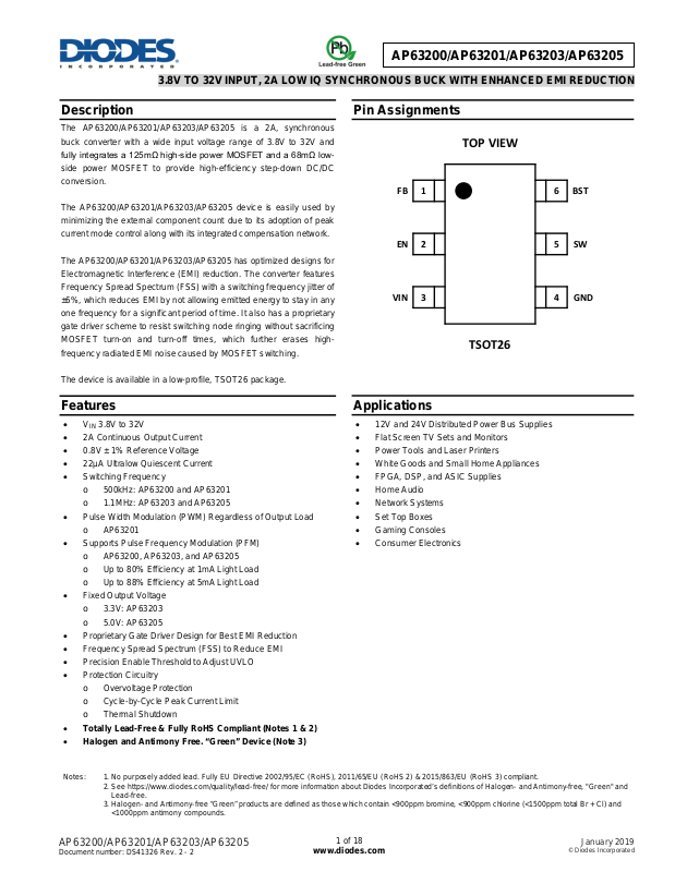 DIODES AP63200, AP63201, AP63203, AP63205 User Manual