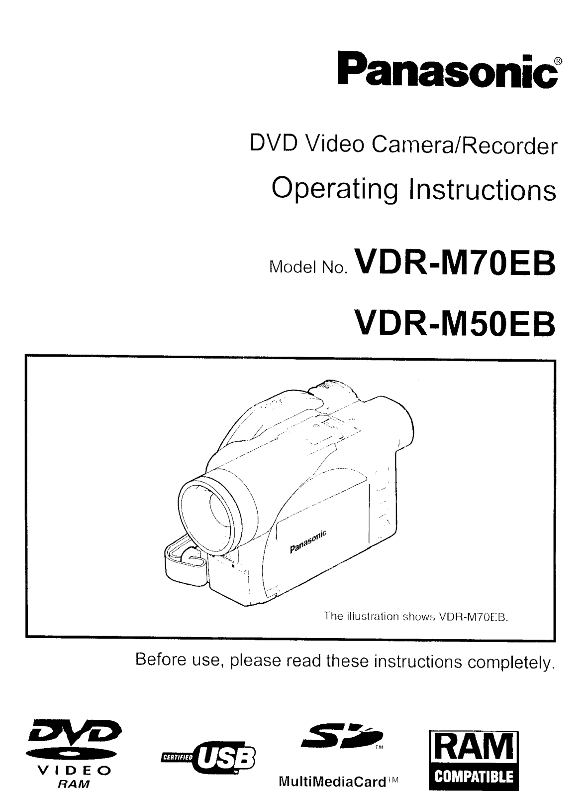 Panasonic VDR-M50EB, VDR-M70EB User Manual