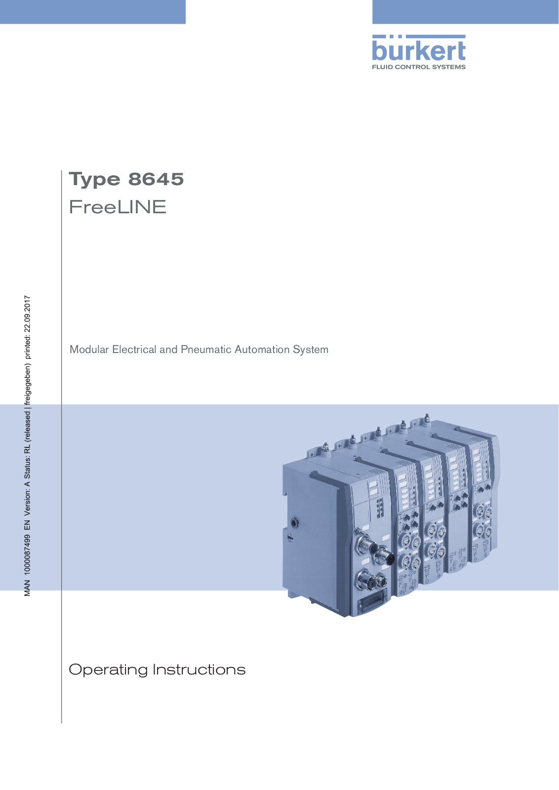 Burkert FreeLINE 8645 Operating Instructions Manual