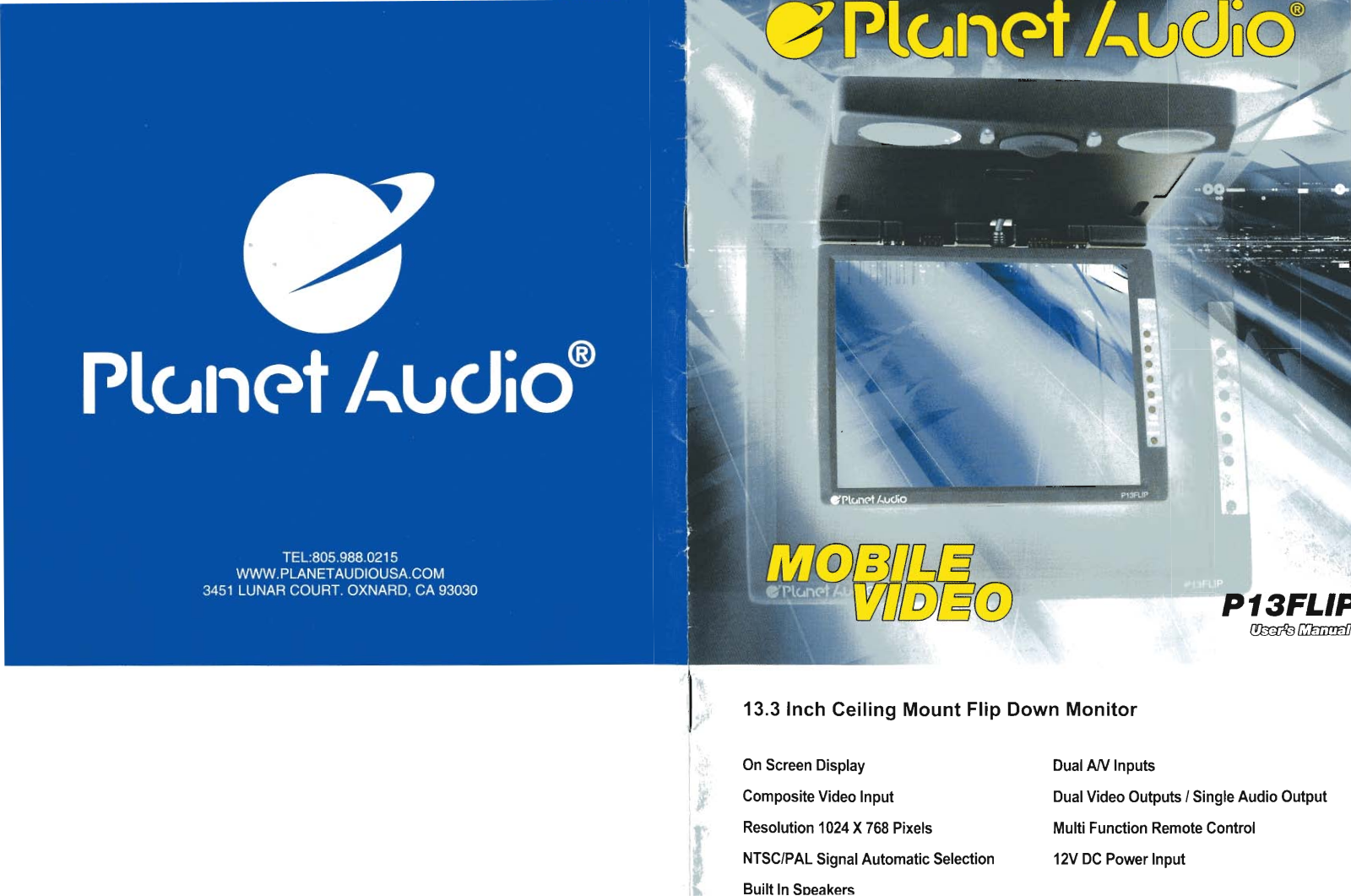 Planet Audio P13FLIP Users Manual