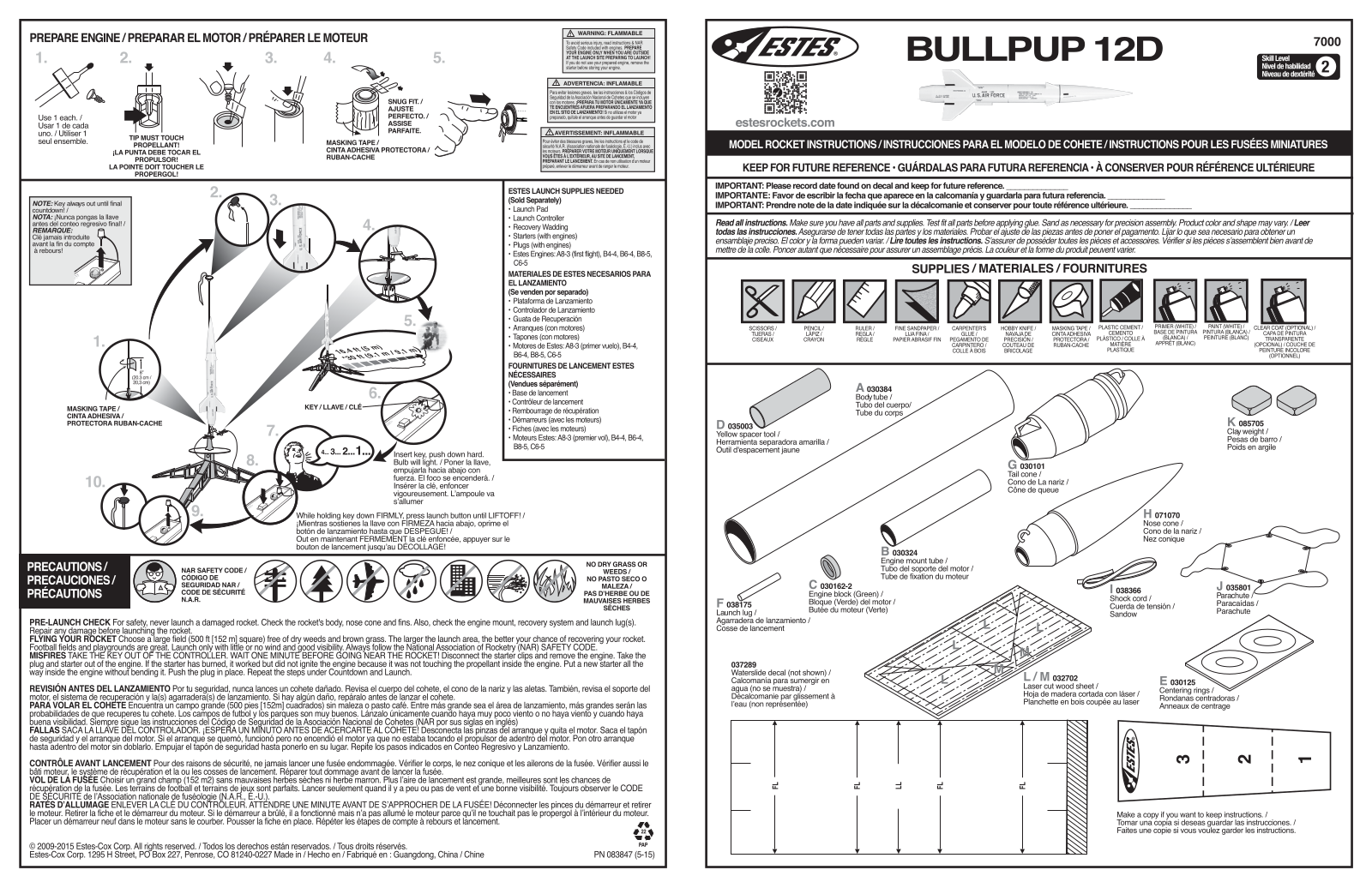 Estes Bull Pup 12D, 7000 User guide - ManualMachine.com
