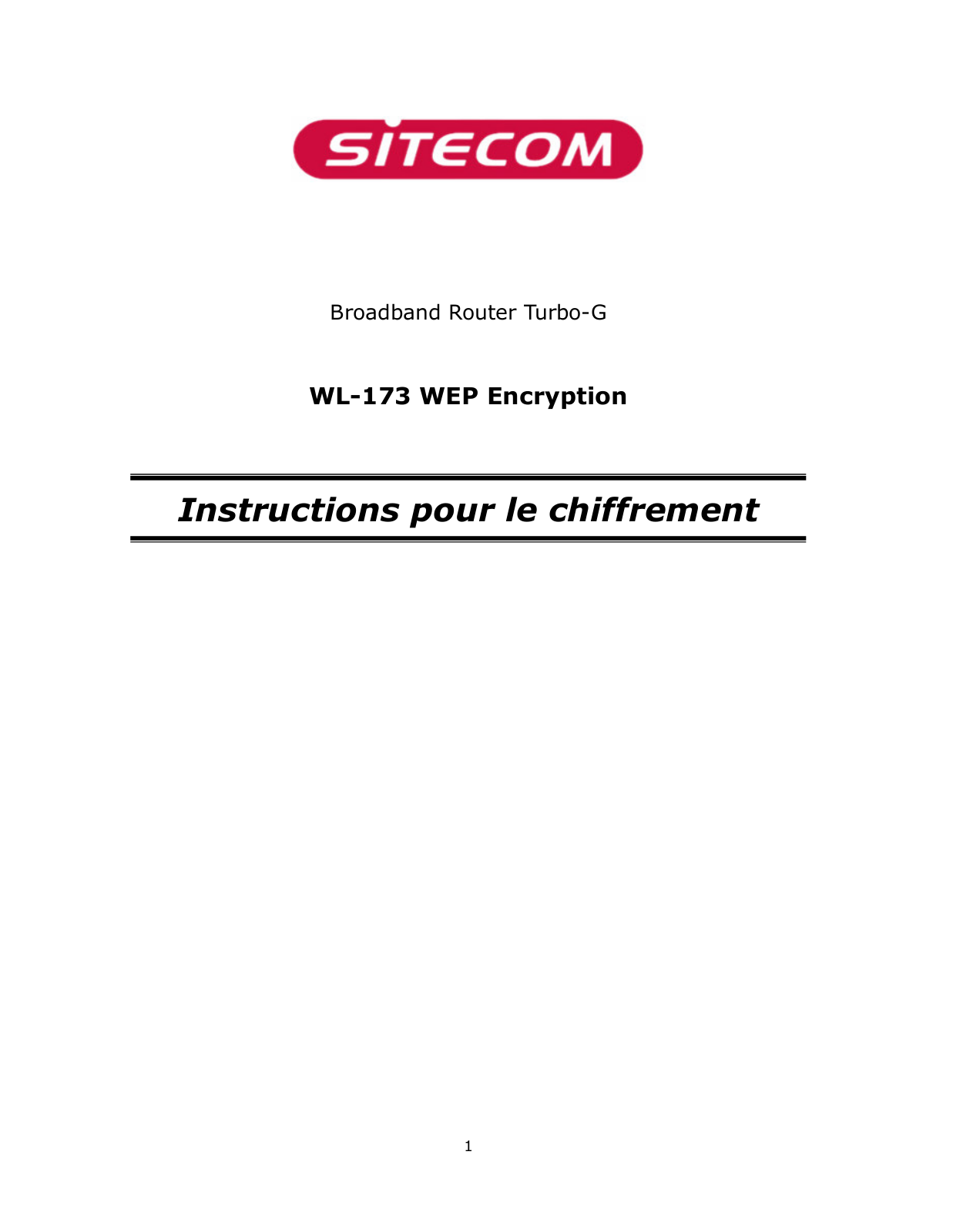 Sitecom WL-173 WEP ENCRYPTION MANUAL