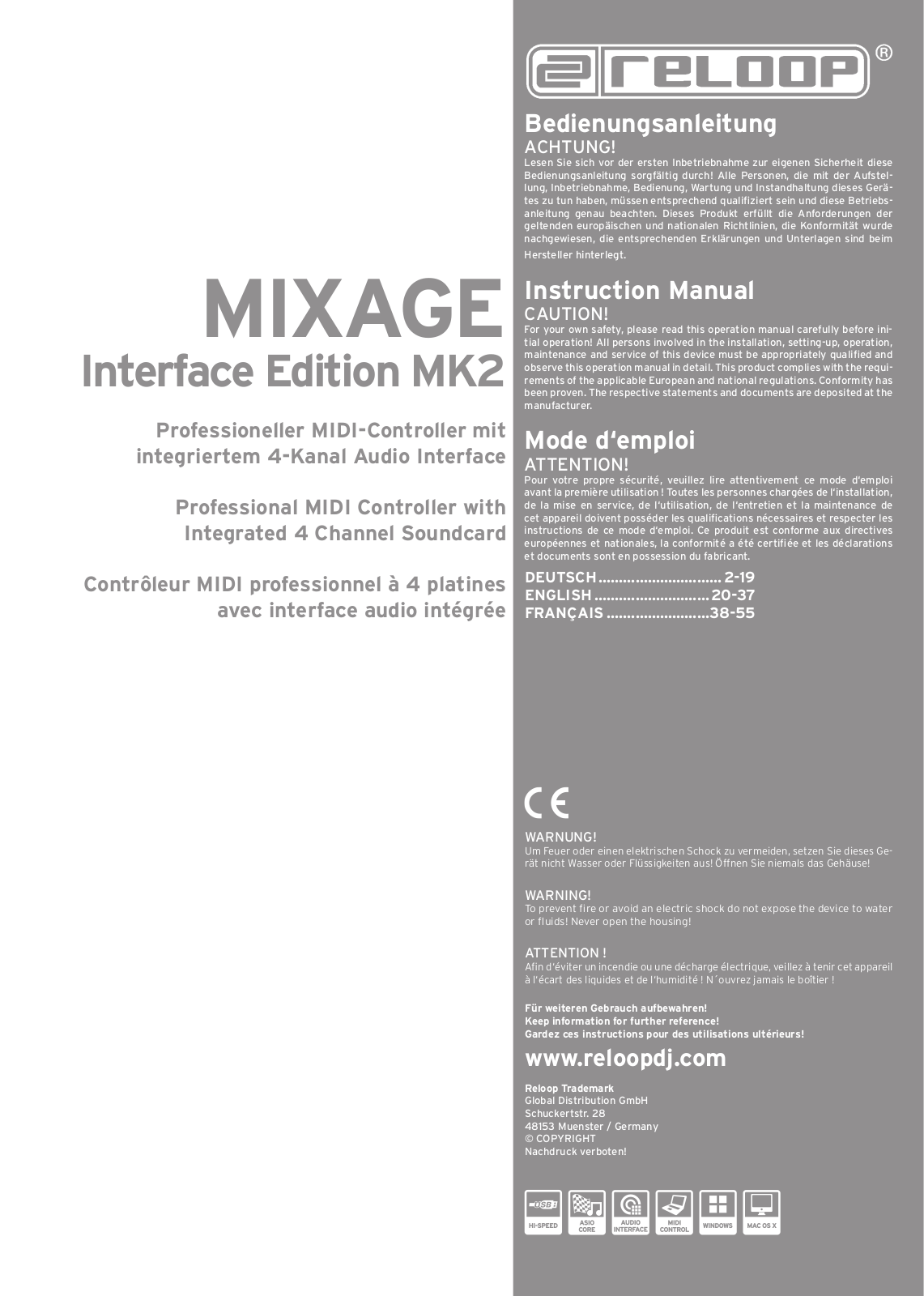 Reloop MIXAGE IE MK2 User Manual