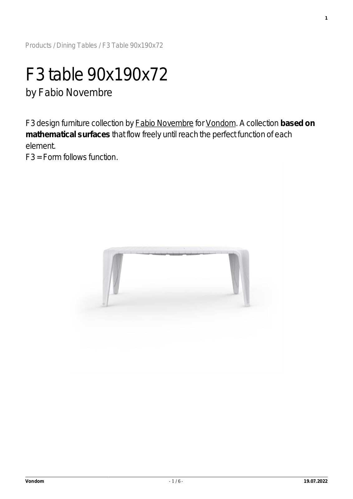 Vondom UCZW3019 Specifications - ManualMachine.com