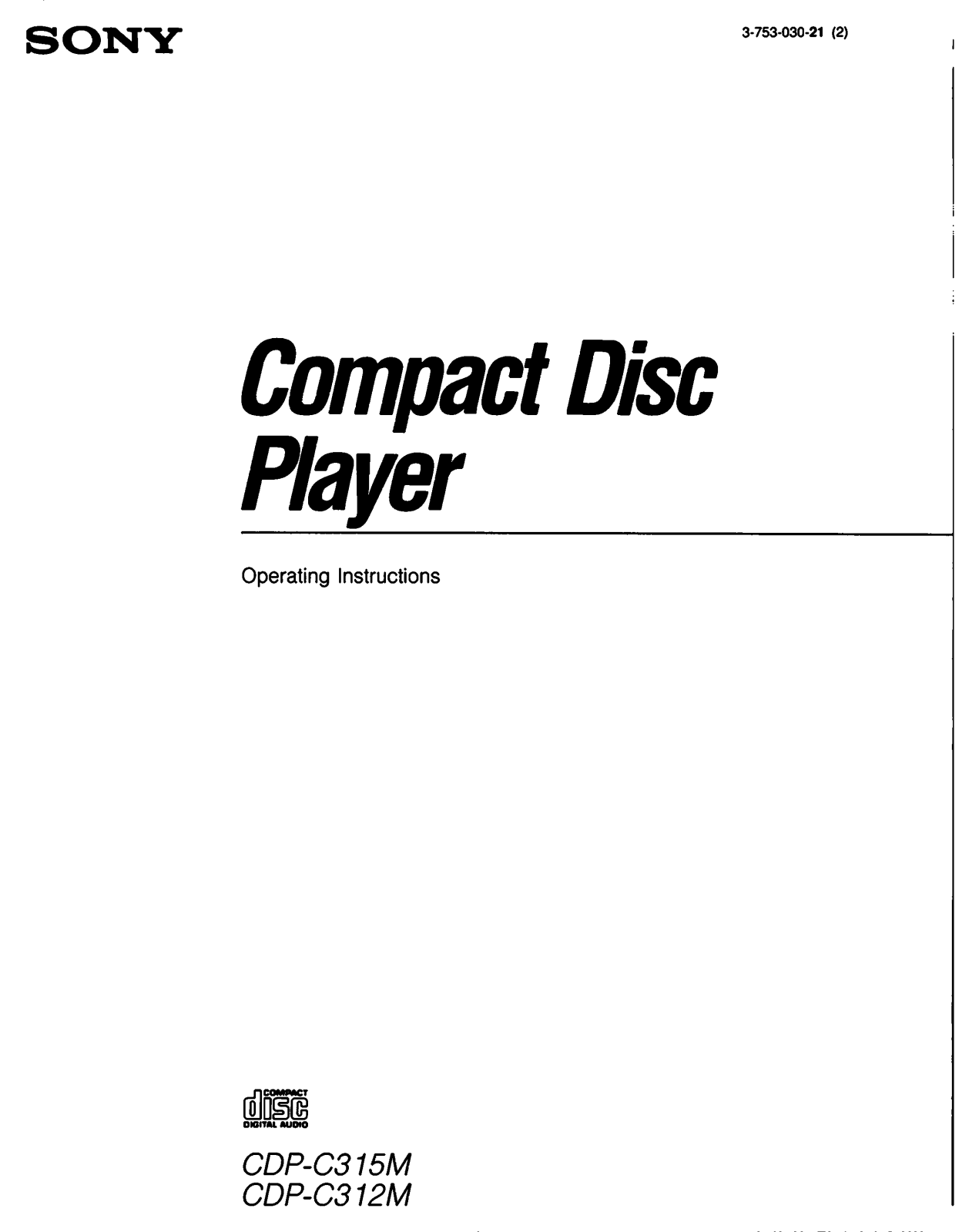 Sony CDP-C315M User Manual