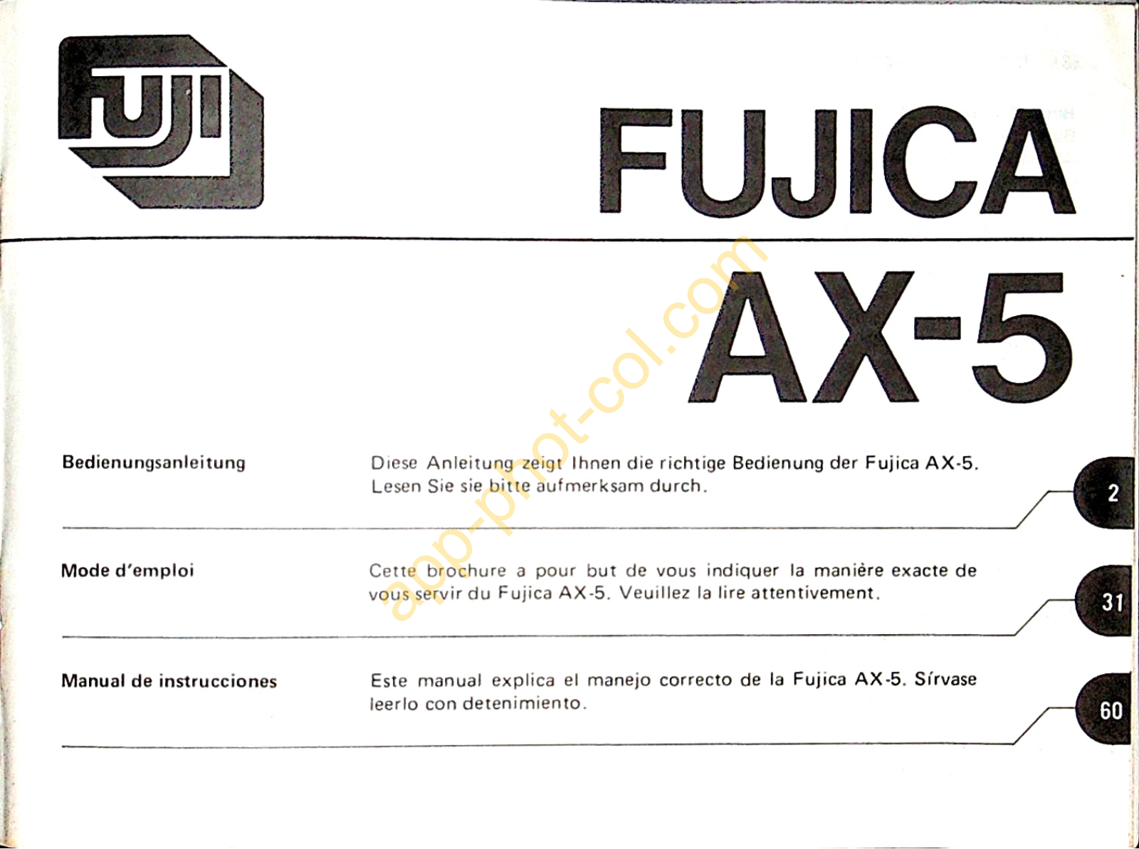 Fujica AX-5 User Manual