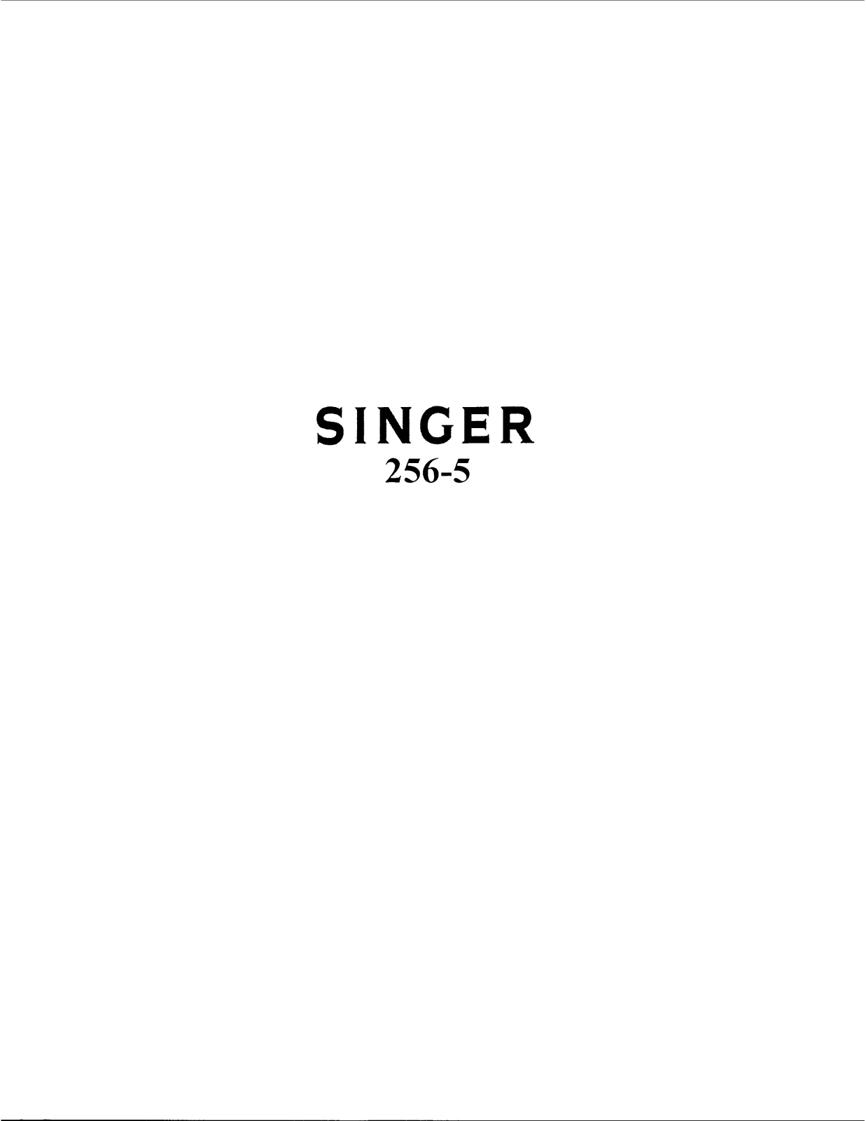 Singer 256-5 User Manual