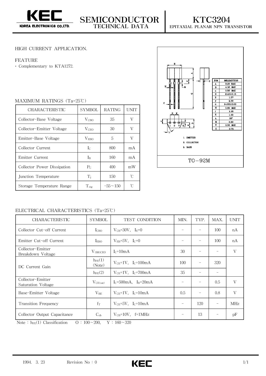 KEC KTC3204 Datasheet